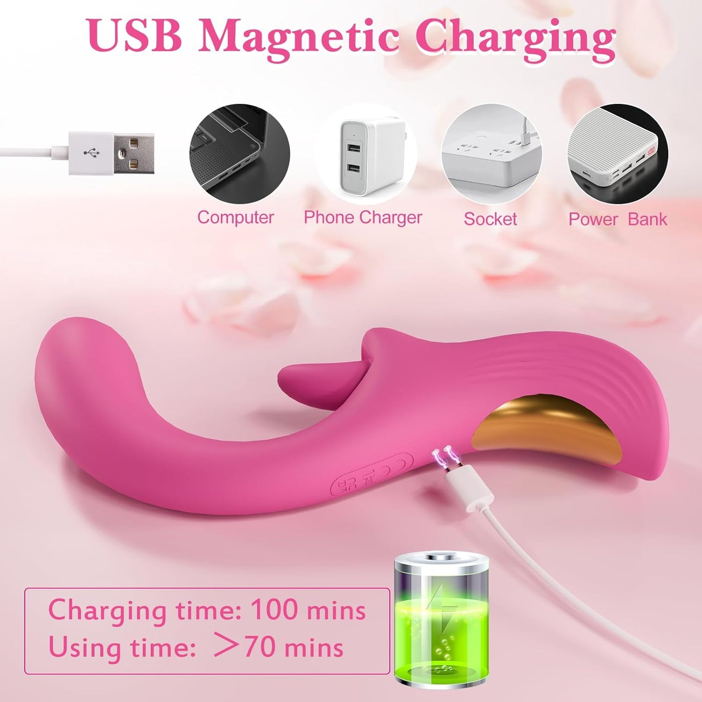 GildedAura Clitoral Licking Dildo Vibrator