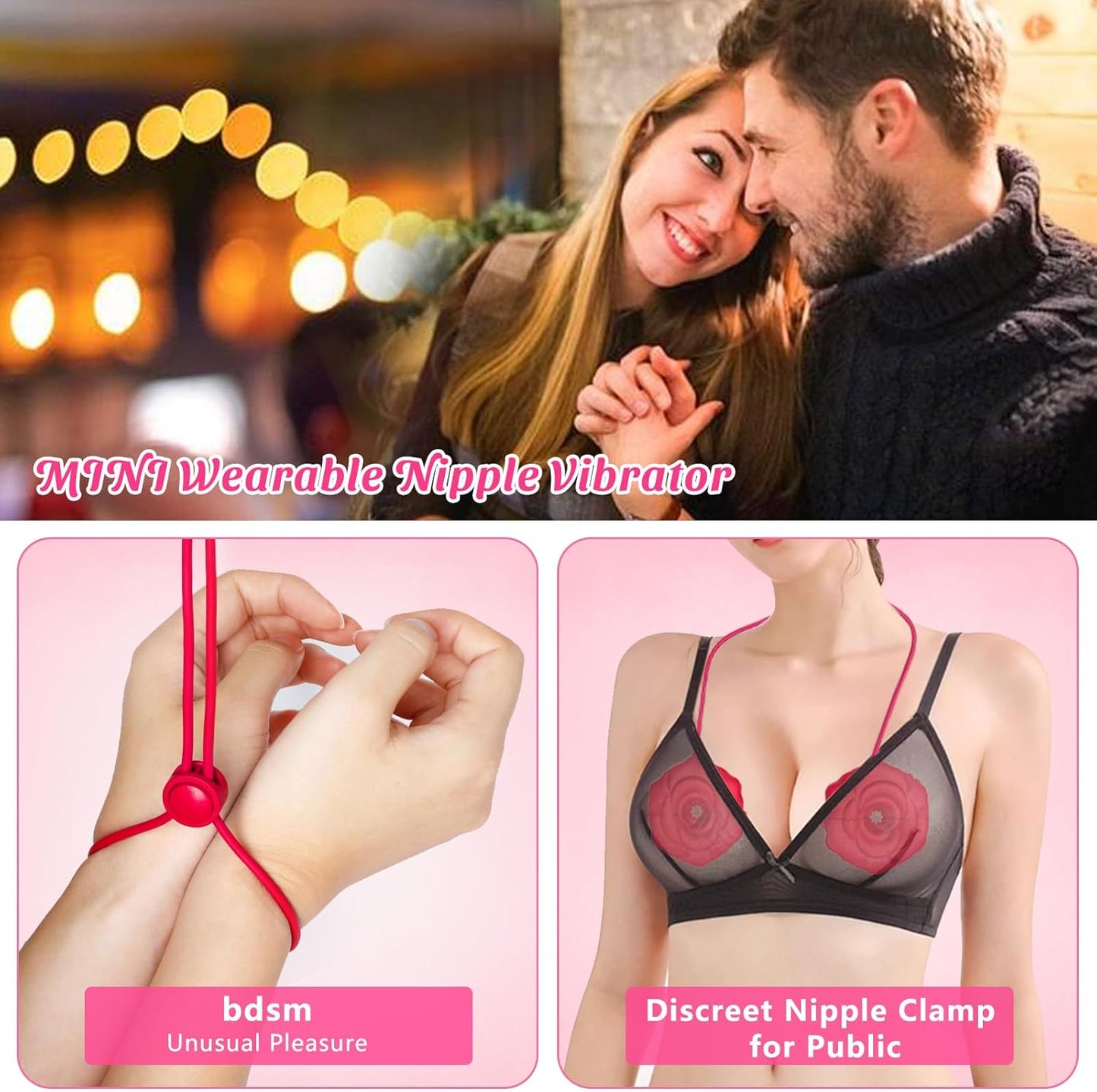 TenderGlow Multi Vibrations Nipple Clamps - SinfulX