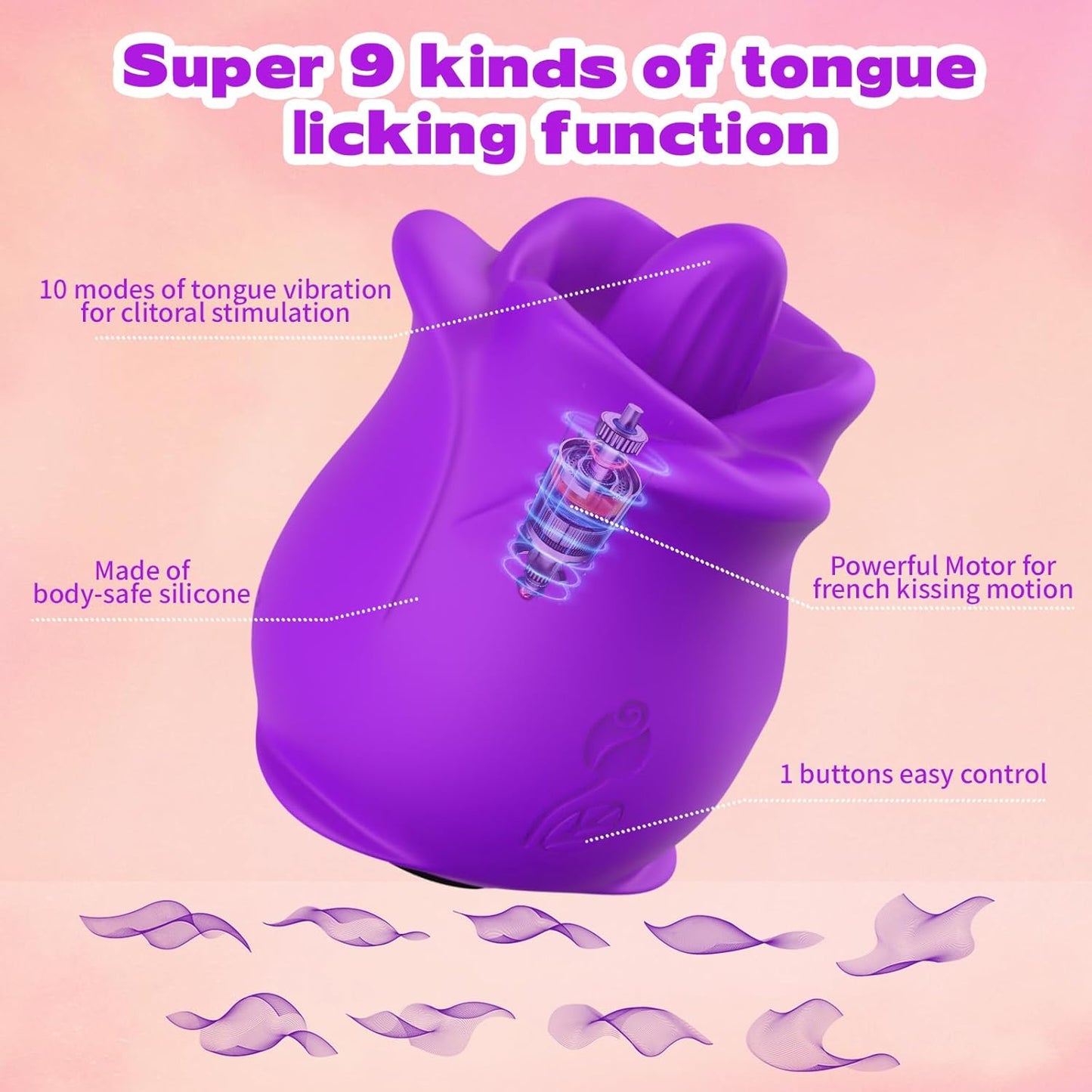 HavenLoom Rose Tongue Licking Vibrator
