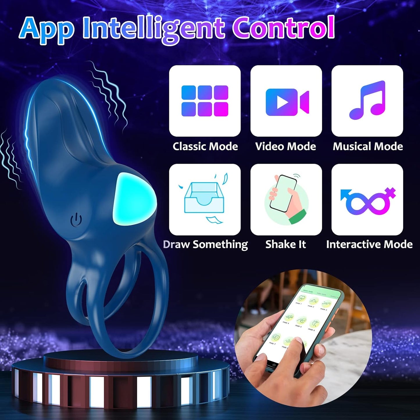 PrimeTorque Vibrating Clitoral Stimulation Penis Ring