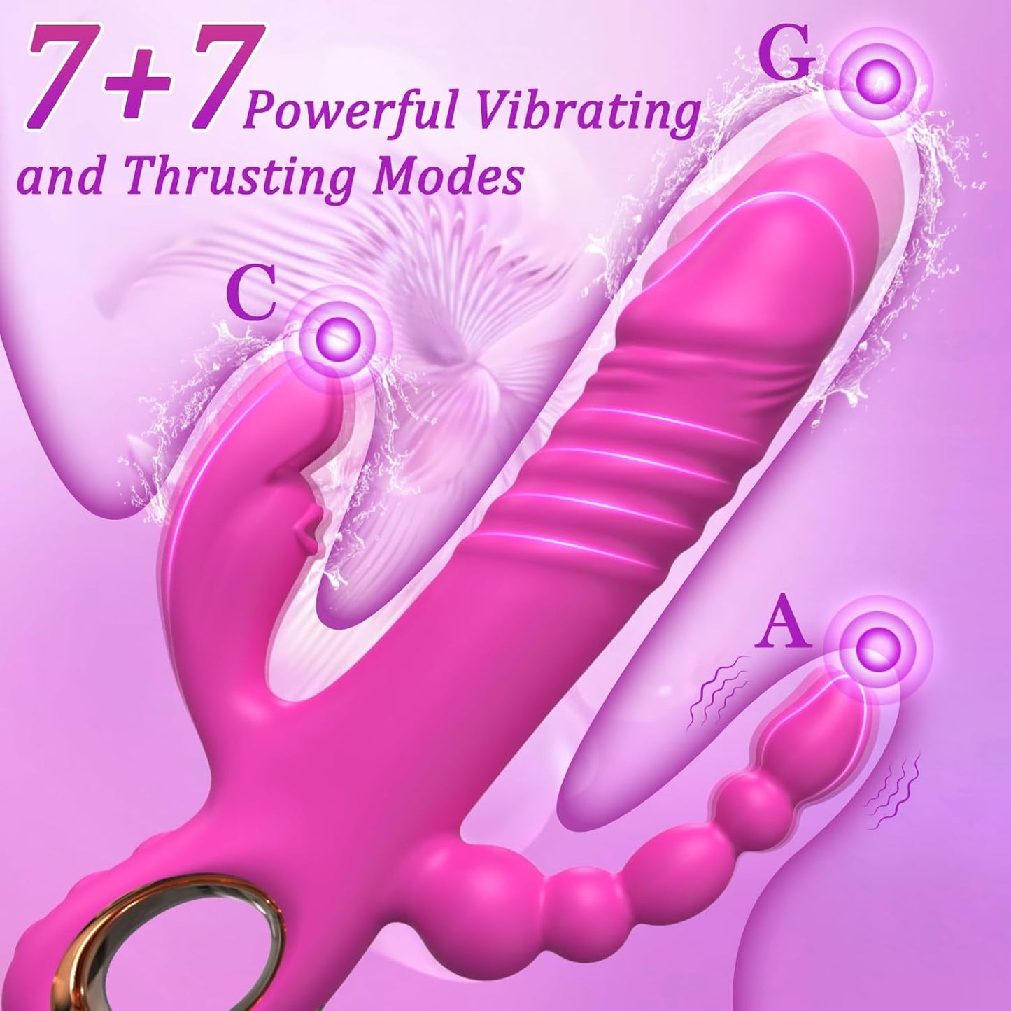 TripleThrob Thrusting Dildo Vibrator - SinfulX
