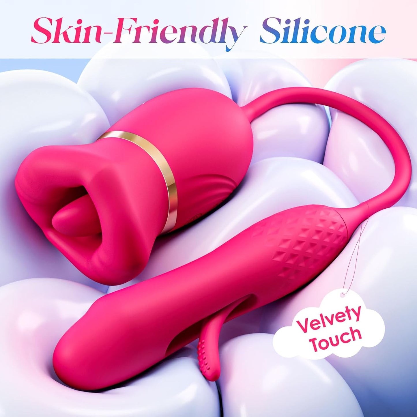 KissWave Rose Tongue Vibrator Flapping Suction 10 Modes - SinfulX - Personal Care > Sexual Wellness > Flapping/Tapping Vibrator
