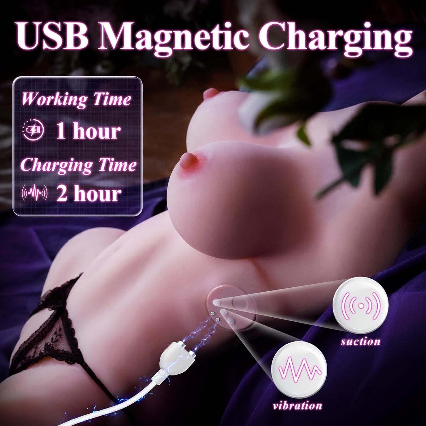 DarkGrace 20lbs Sucking Vibrating Sex Doll Torso