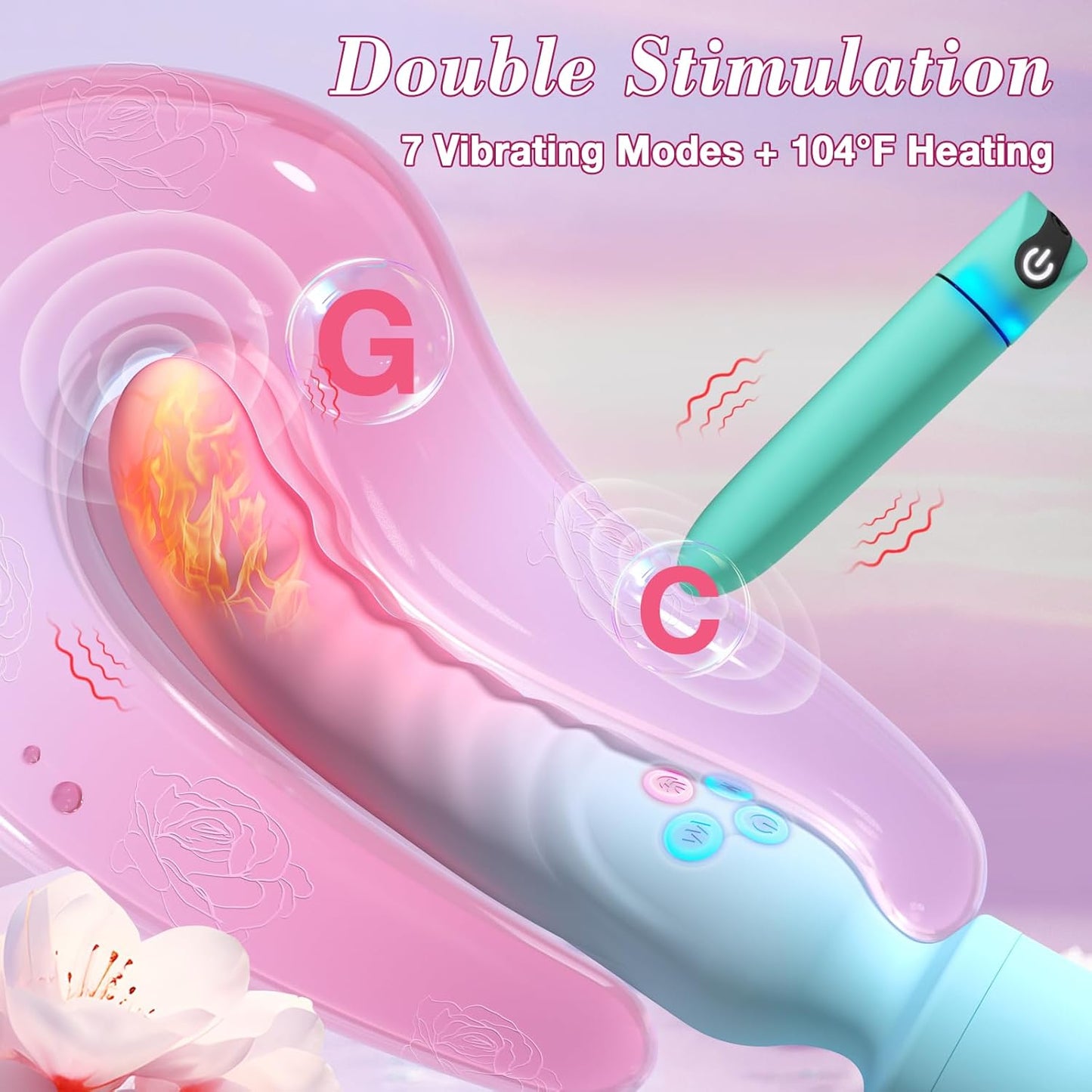 HeatTremor Clitoral Stimulator Wand & Bullet Vibrator Set