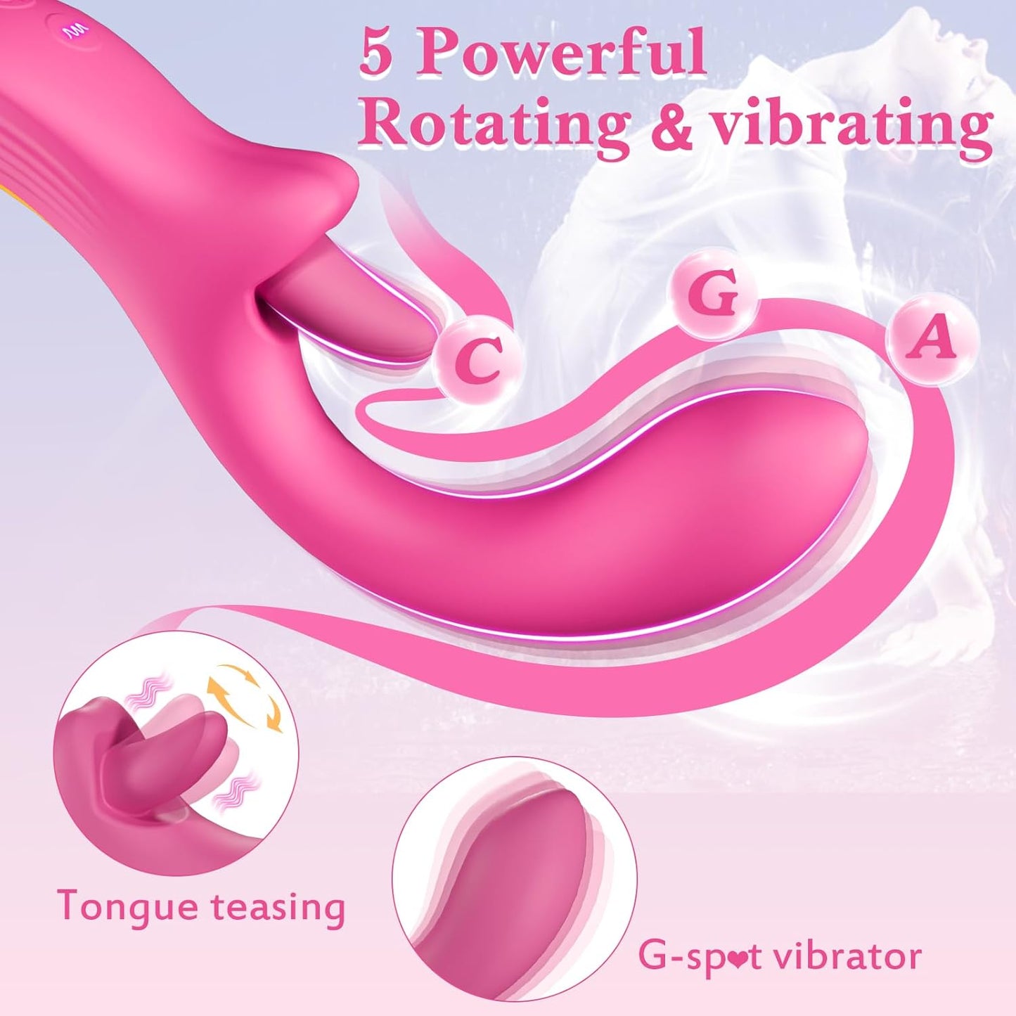 GildedAura Clitoral Licking Dildo Vibrator