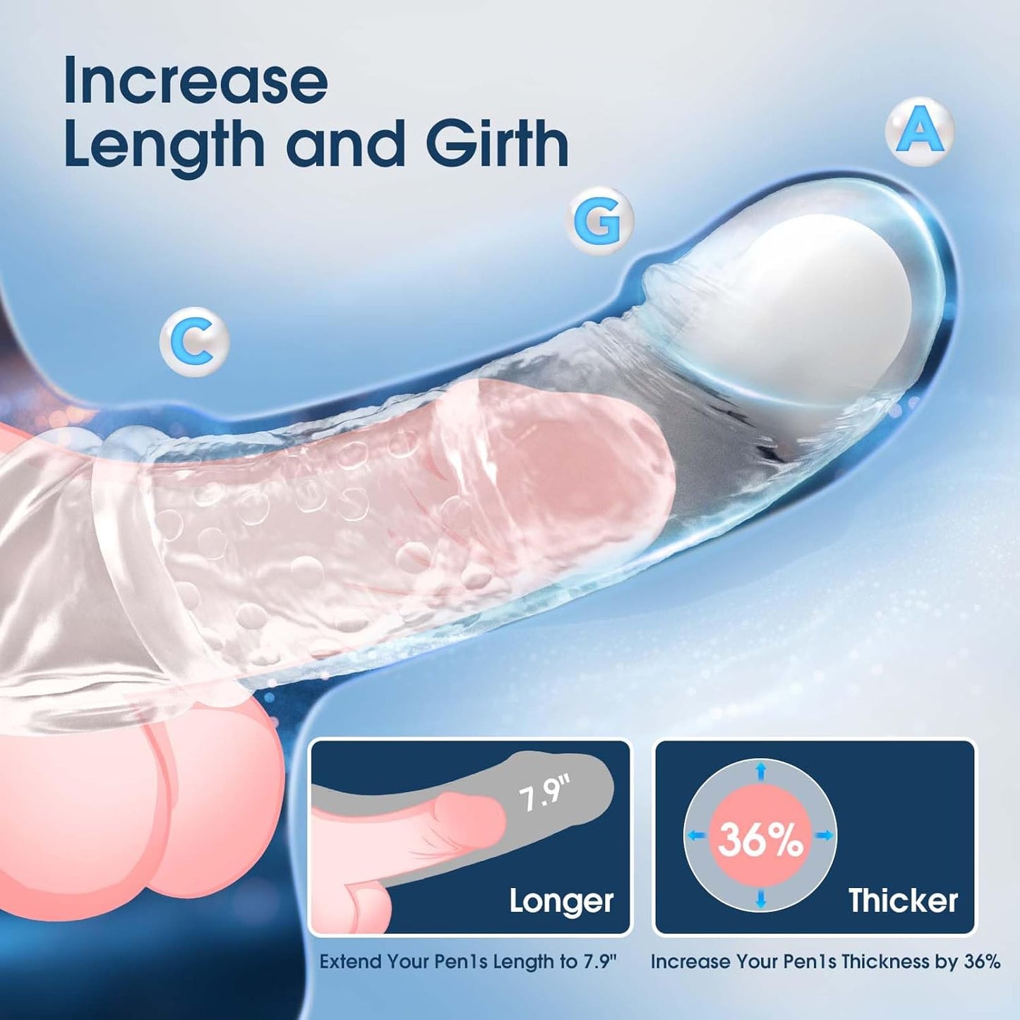 VibeX 4 - in - 1 transparent Vibrating Penis Sleeve - SinfulX -