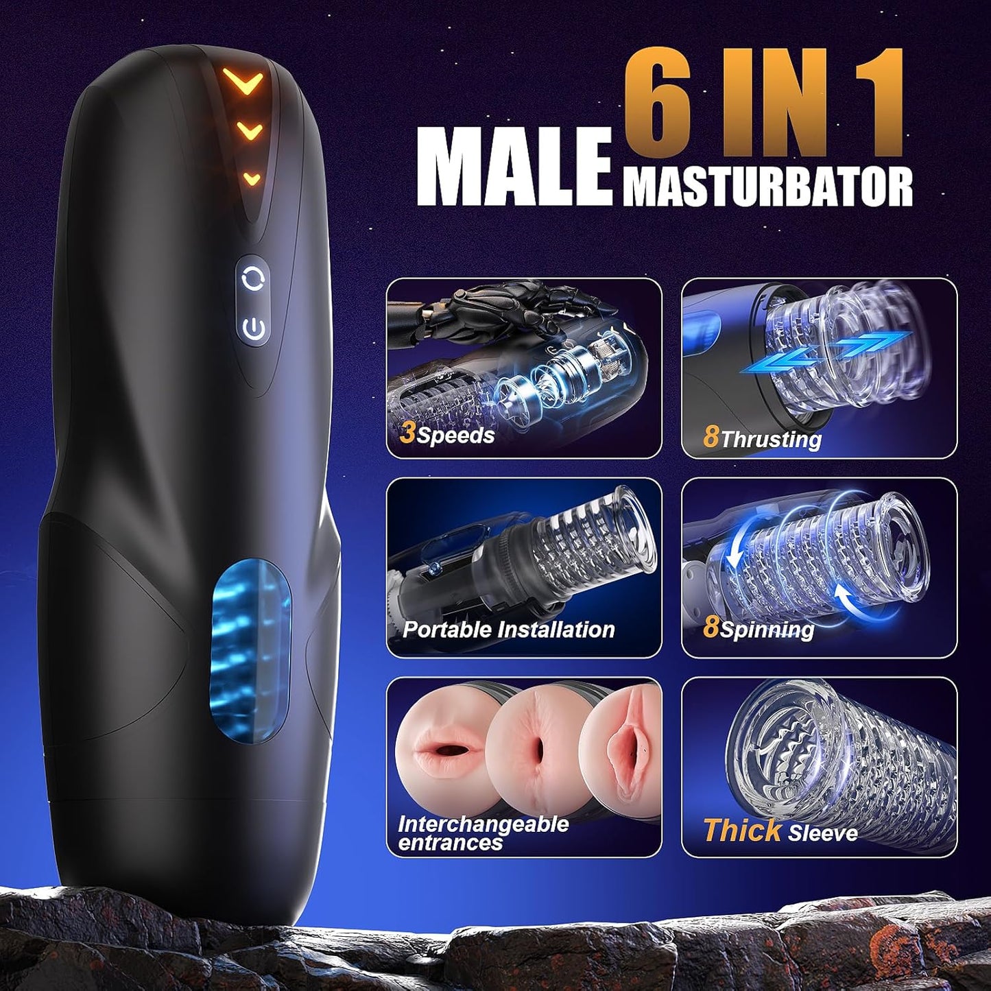 ApexTremor Thrusting & Spinning Male Stroker - SinfulX