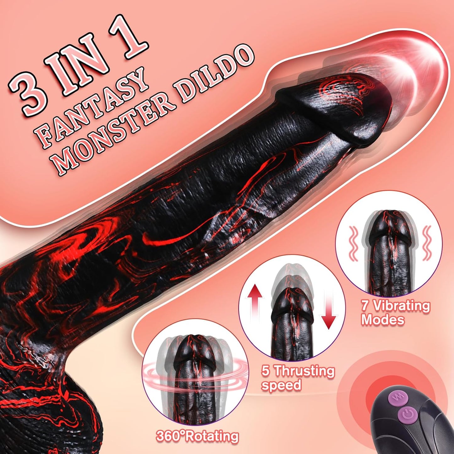 DeepGlide 10” Thick Thrusting Dildo Vibrator