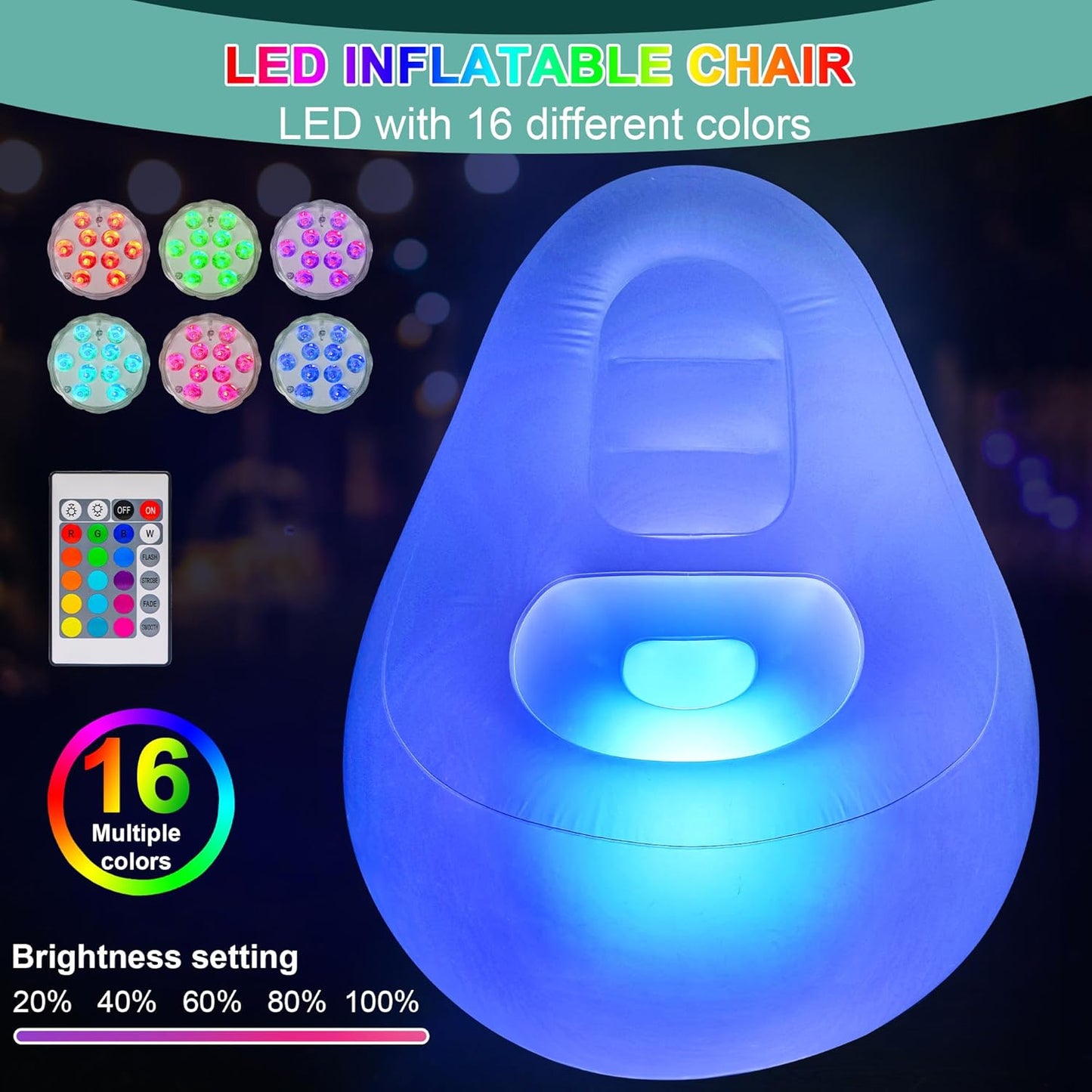 LightMuse LED Inflatable Sex Positions Chair