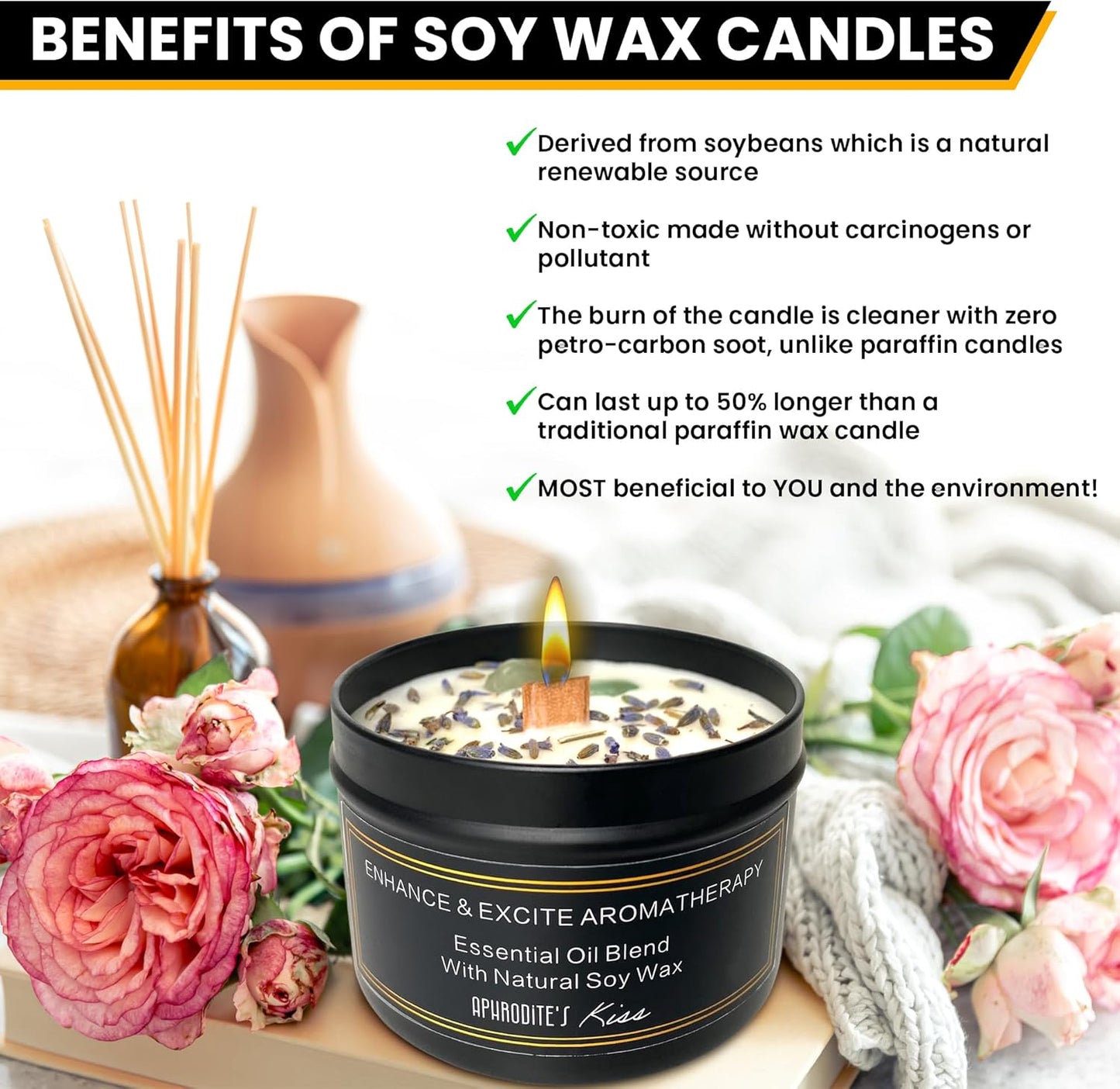 Aphrodisiac Scented Candle with Jade Crystals