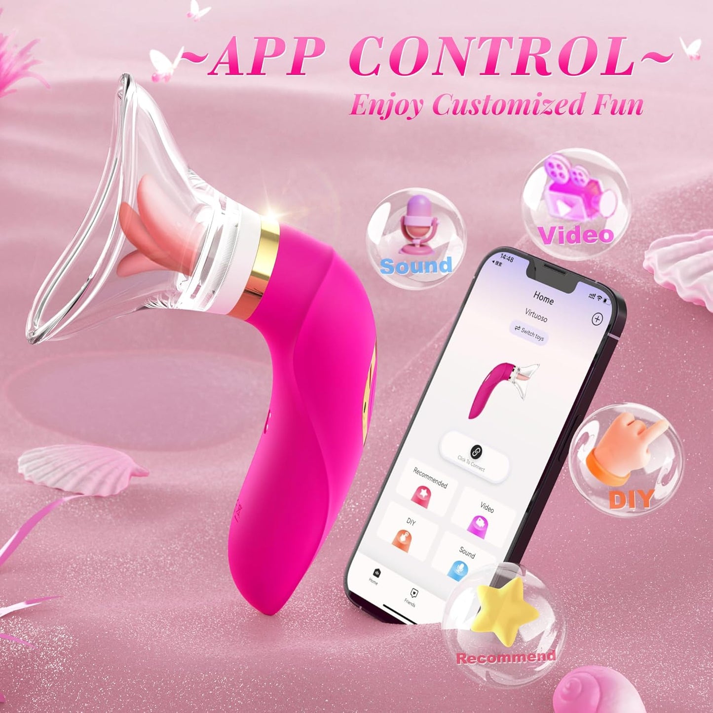 GlowRipple App Control Sucking Vibrator