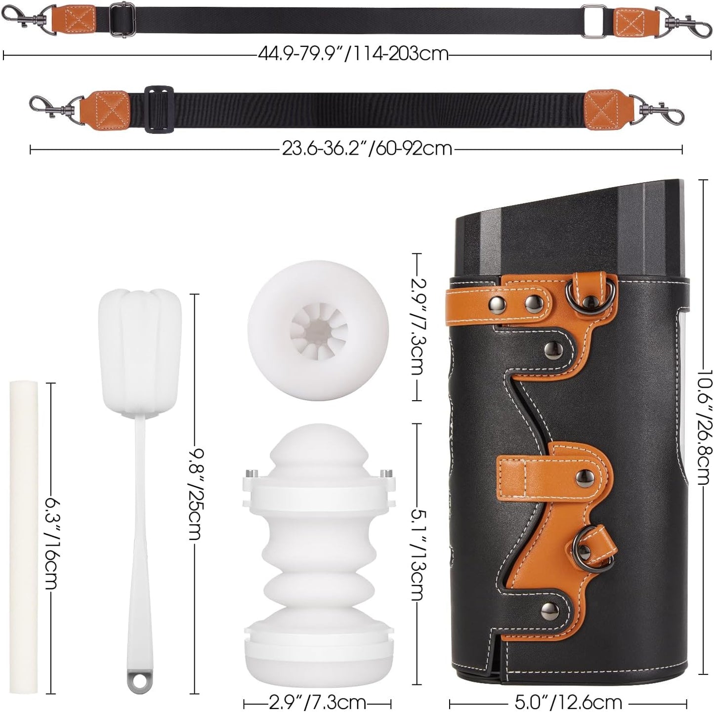 Automatic Male Masturbator Sex Toys - Hands Free Visible Pocket Pussy with 10 Thrusting & 2 Realistic Sleeves & Wearable Strap Adult Toy Blowjob Machine for Men Pleasure | 50Db Quiet - SinfulX -
