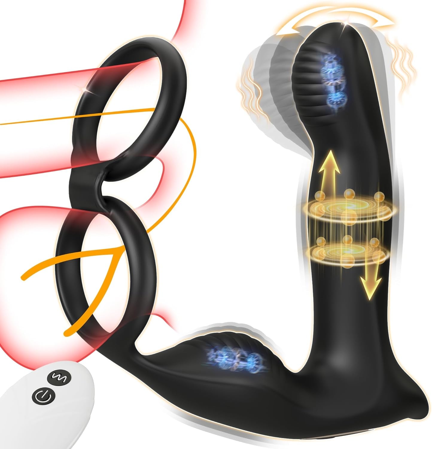 WiggThrustX Thrusting Prostate Massager Cock Ring 10 Modes Remote - SinfulX - Personal Care > Sexual Wellness > Prostate Massager Cock Ring