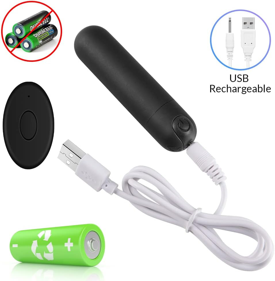 Vibrator Remote Control Vibrate Massager - 10 Speed for Travel USB Rechargeable Waterproof Vibrator Wand - Adult Toys for Women (Black)