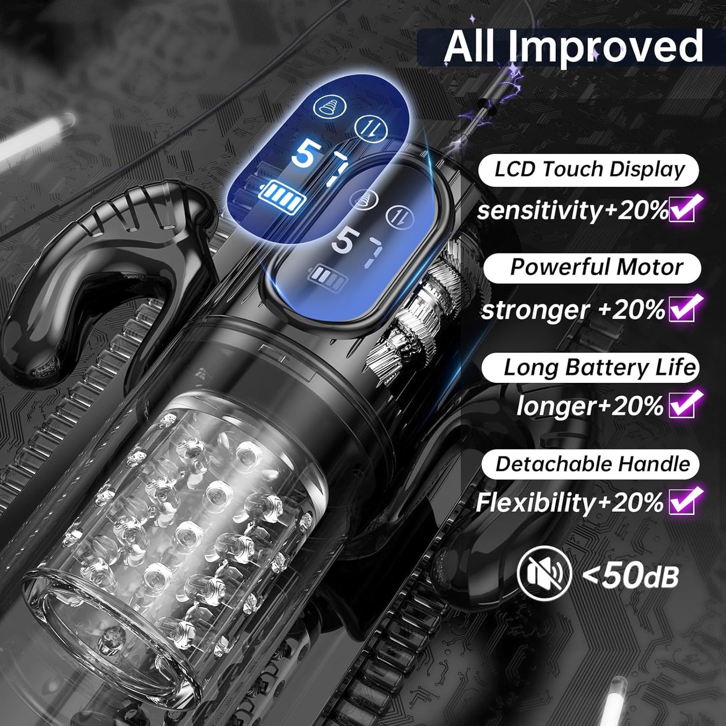 Male Masturbator Pocket Pussy - AI Sync Male Sex Toys for Men Penis Pump 7 Thrusting 7 Rotating 5 Sucking Modes with Handle,App Control Adult Toys Sex Toys - Pumps & Enlargers LCD Ticklers Ticklers - SinfulX -