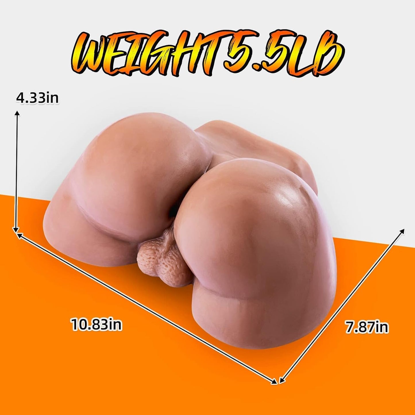 5.5Lb Lifelike Sex Doll for Gay Male Masturbator Realistic Pussy with Testicles Anus Male Stroker Sex Toy for Masturbation Brown - SinfulX -