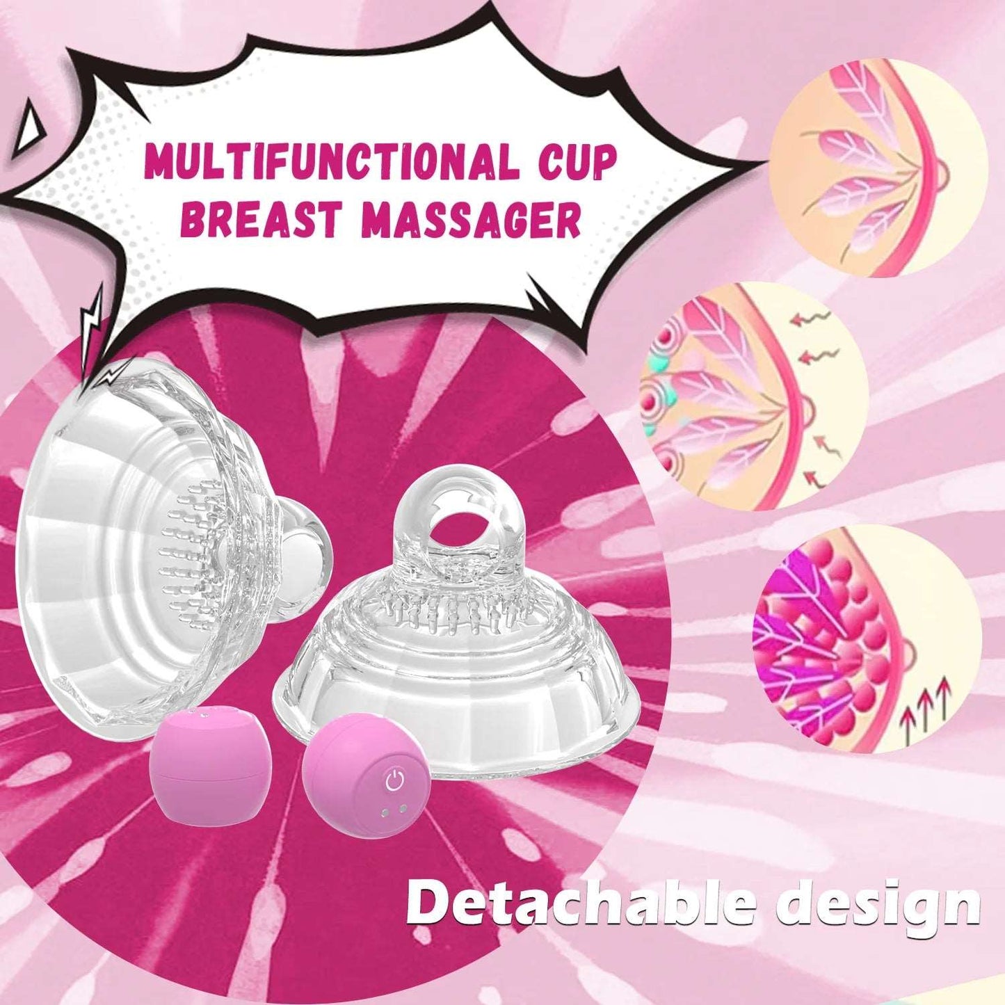 Remote - Controlled Vibration Nipple Teasers - SinfulXVibrating Nipple Clamps
