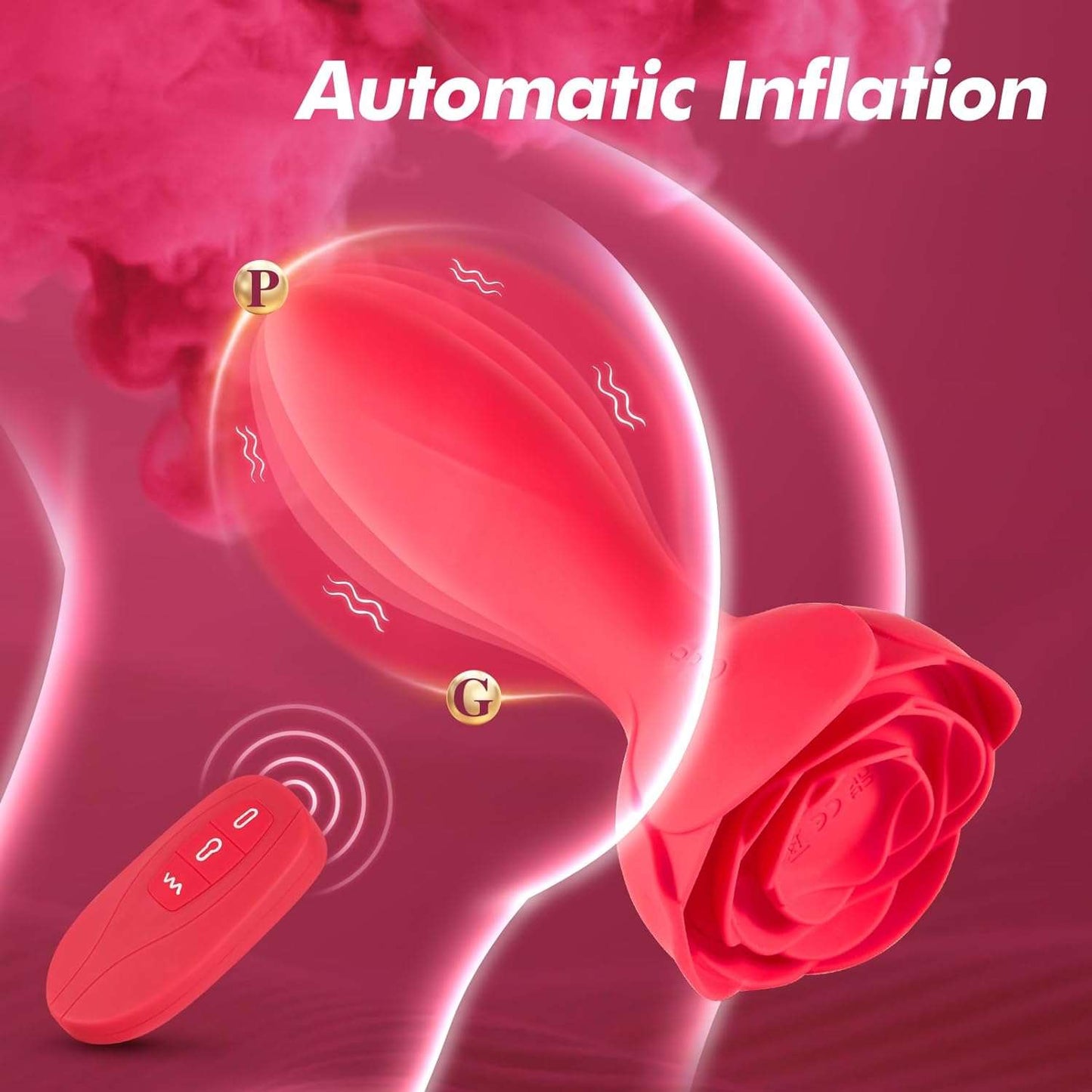 Remote Control Inflatable Rose Anal Vibrator - SinfulX