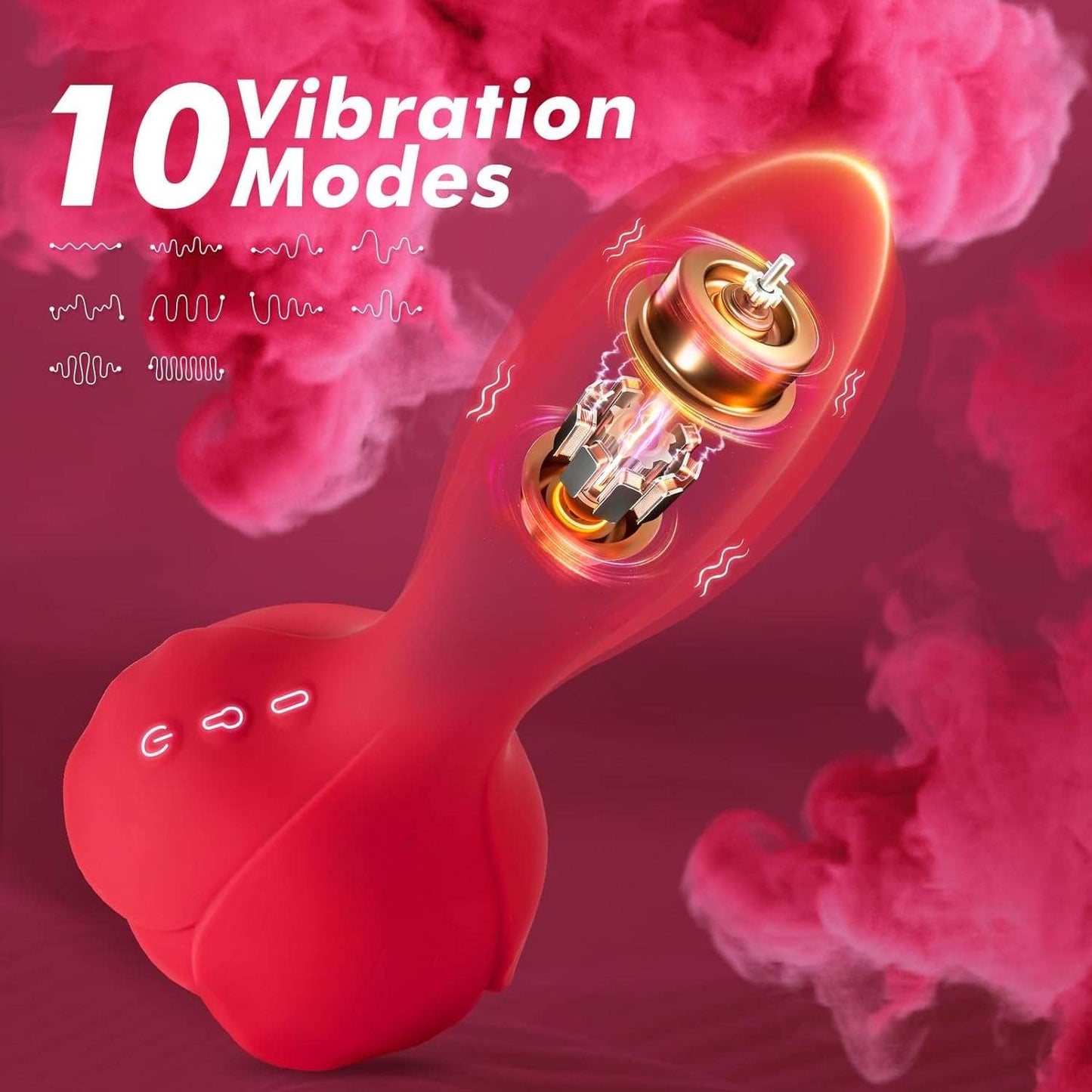 Remote Control Inflatable Rose Anal Vibrator - SinfulX