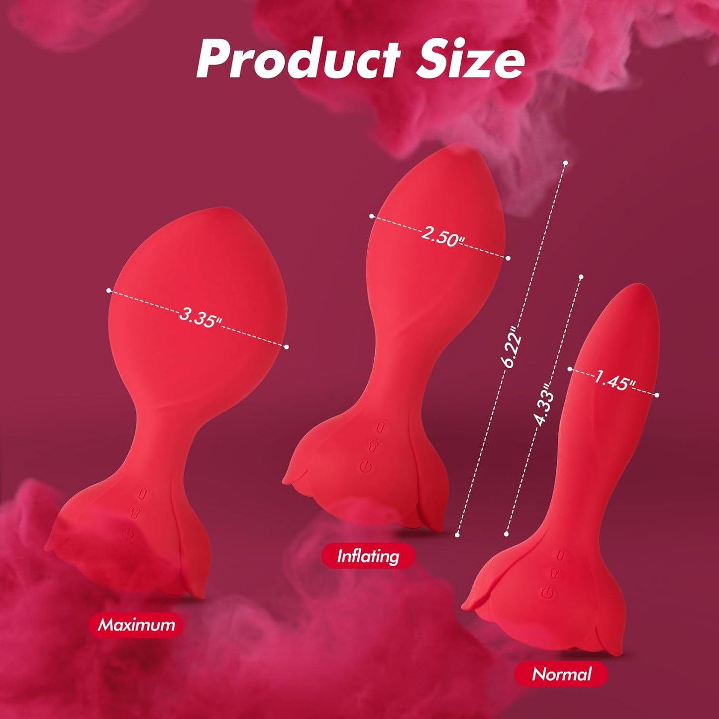 Remote Control Inflatable Rose Anal Vibrator - SinfulX
