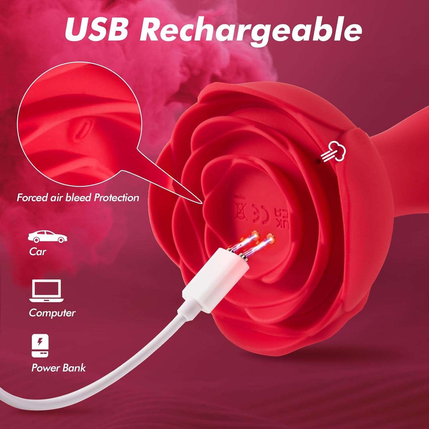 Remote Control Inflatable Rose Anal Vibrator - SinfulX