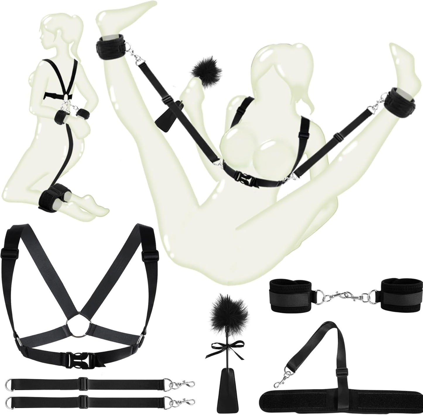Triple - Point BDSM Restraint Set for Chest, Hands & Ankles - SinfulX