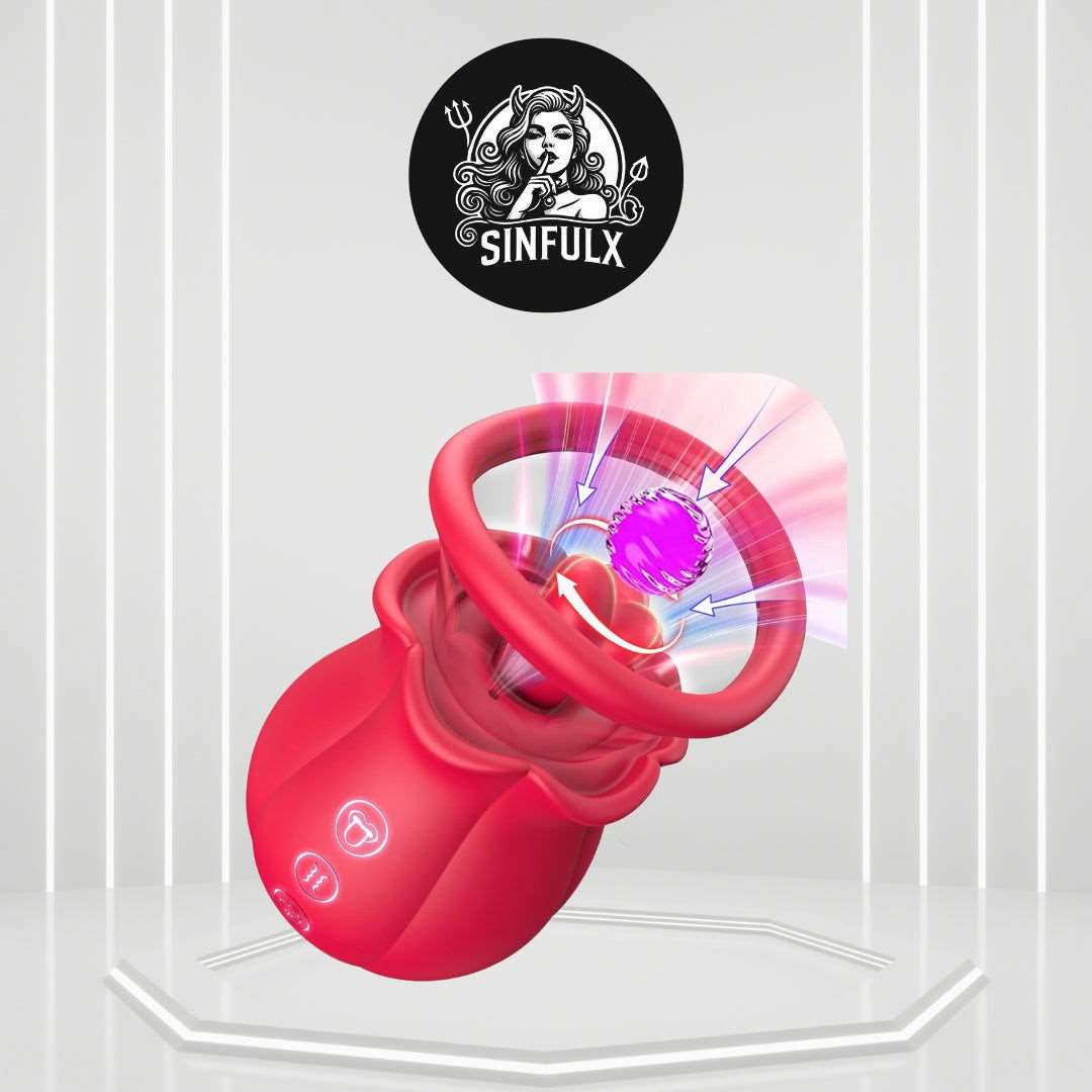 Blooming Rose 3-in-1 Clit & G-Spot Suction Vibrator SinfulX Blooming Rose 3-in-1 Clit & G-Spot Suction Vibrator SinfulX