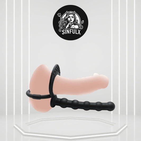 Dual Sensation Penis Ring Anal Plug - SinfulX