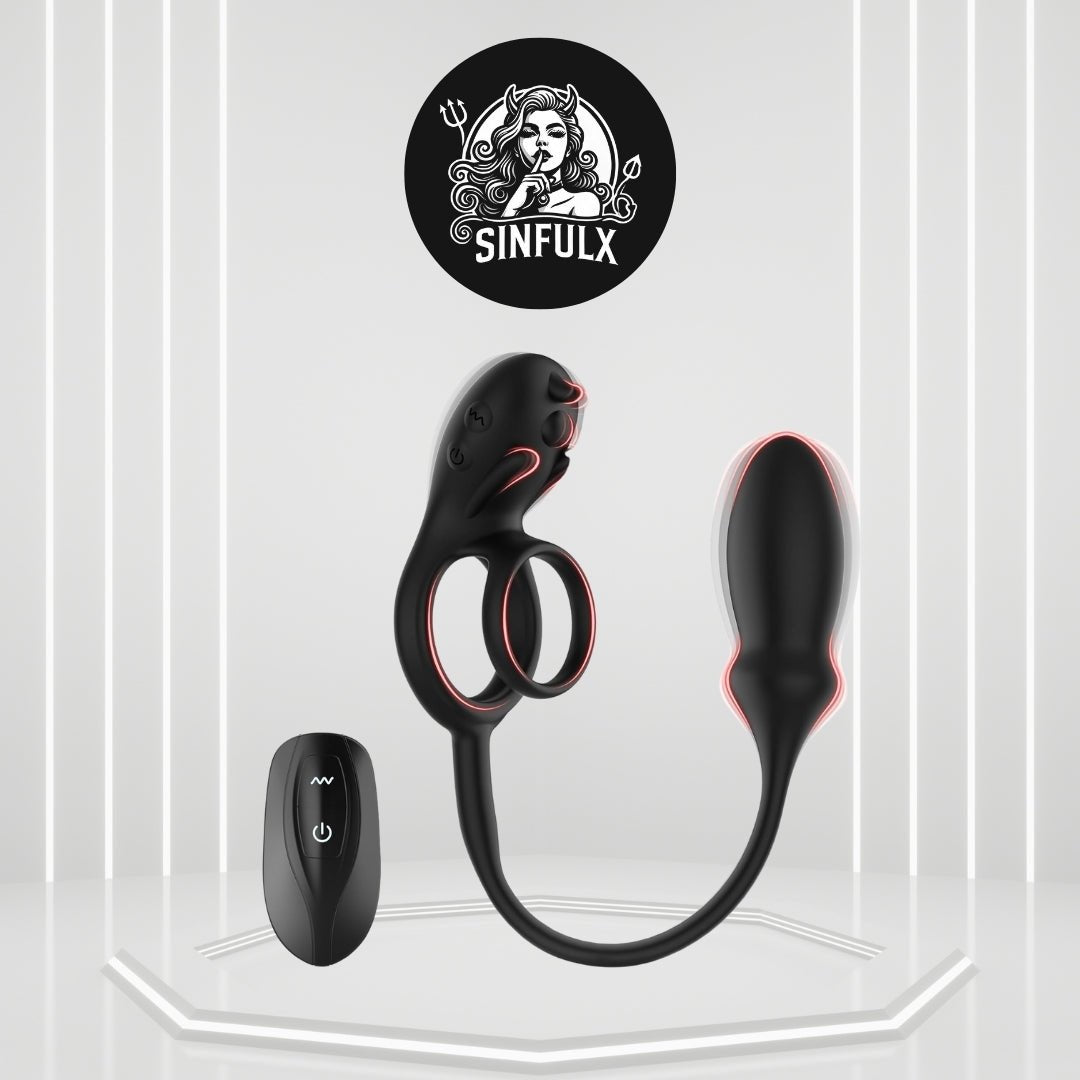 RippleTouch Dual Stimulation Penis Ring Butt Plug - SinfulX