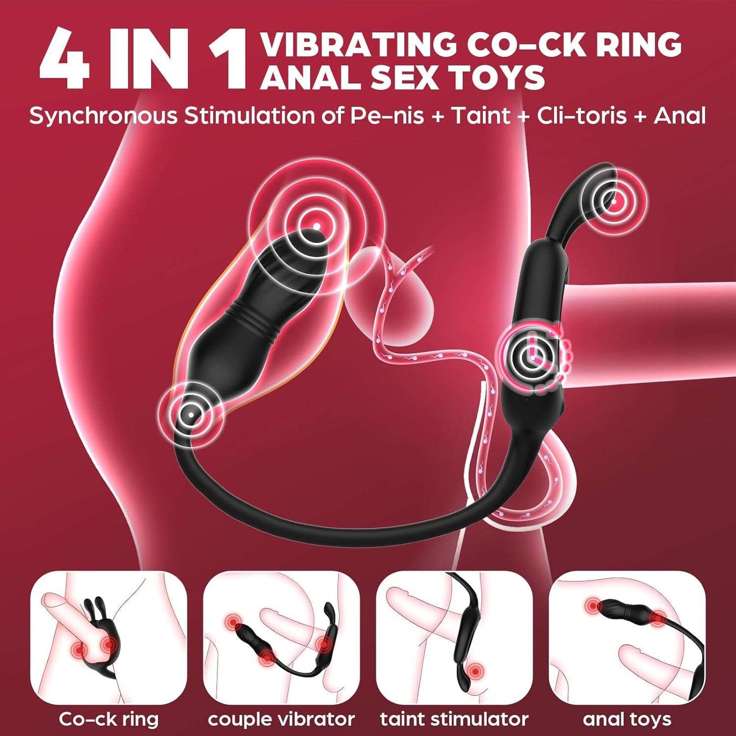 SereneWhirl Thrusting Prostate & Penis Ring Massager - SinfulX