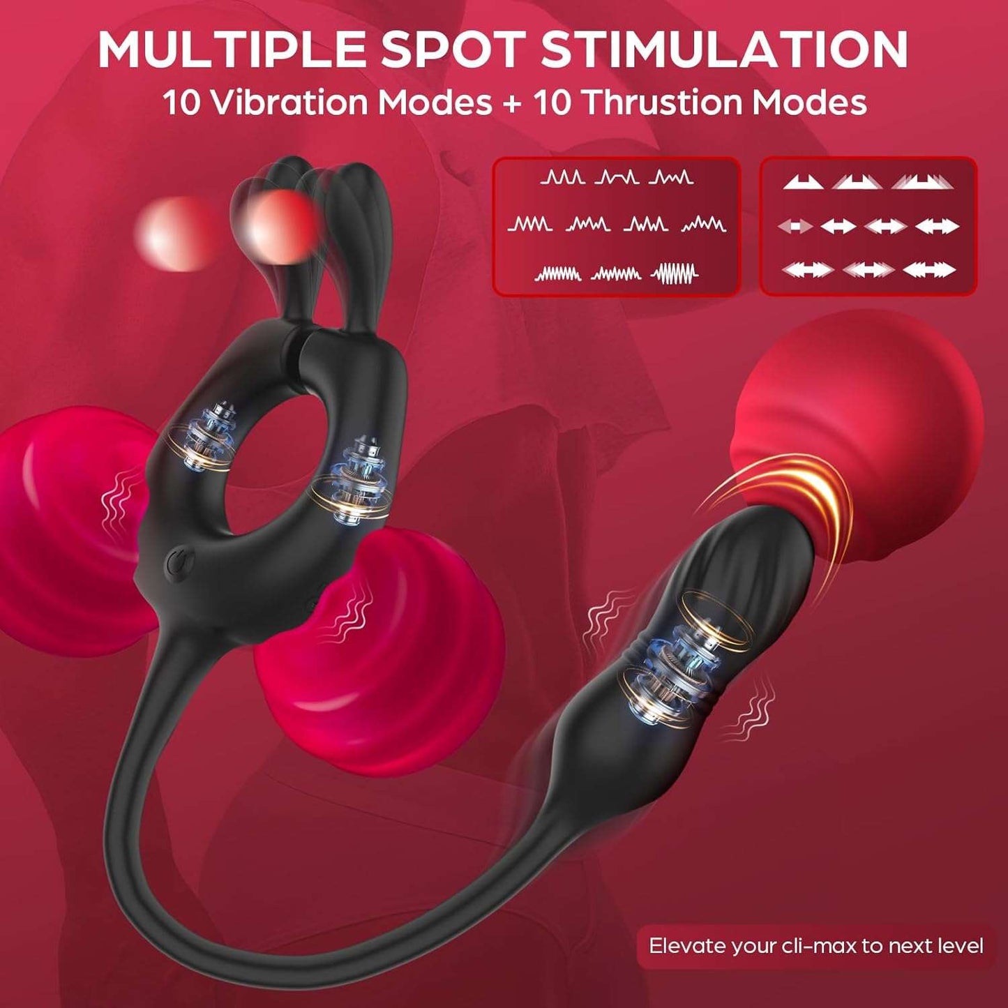 SereneWhirl Thrusting Prostate & Penis Ring Massager - SinfulX
