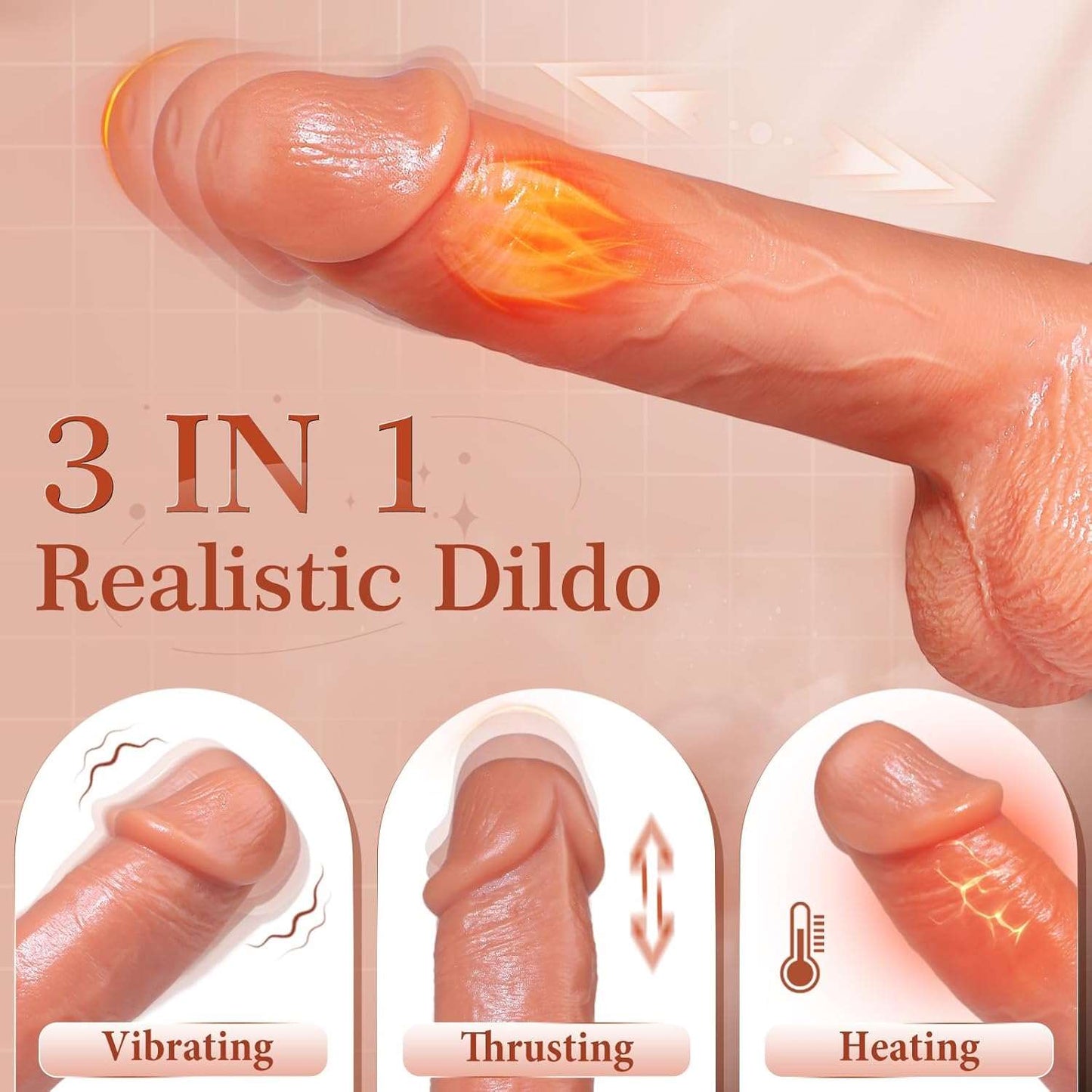 Remote Control Thrusting Dildo Vibrator - SinfulX