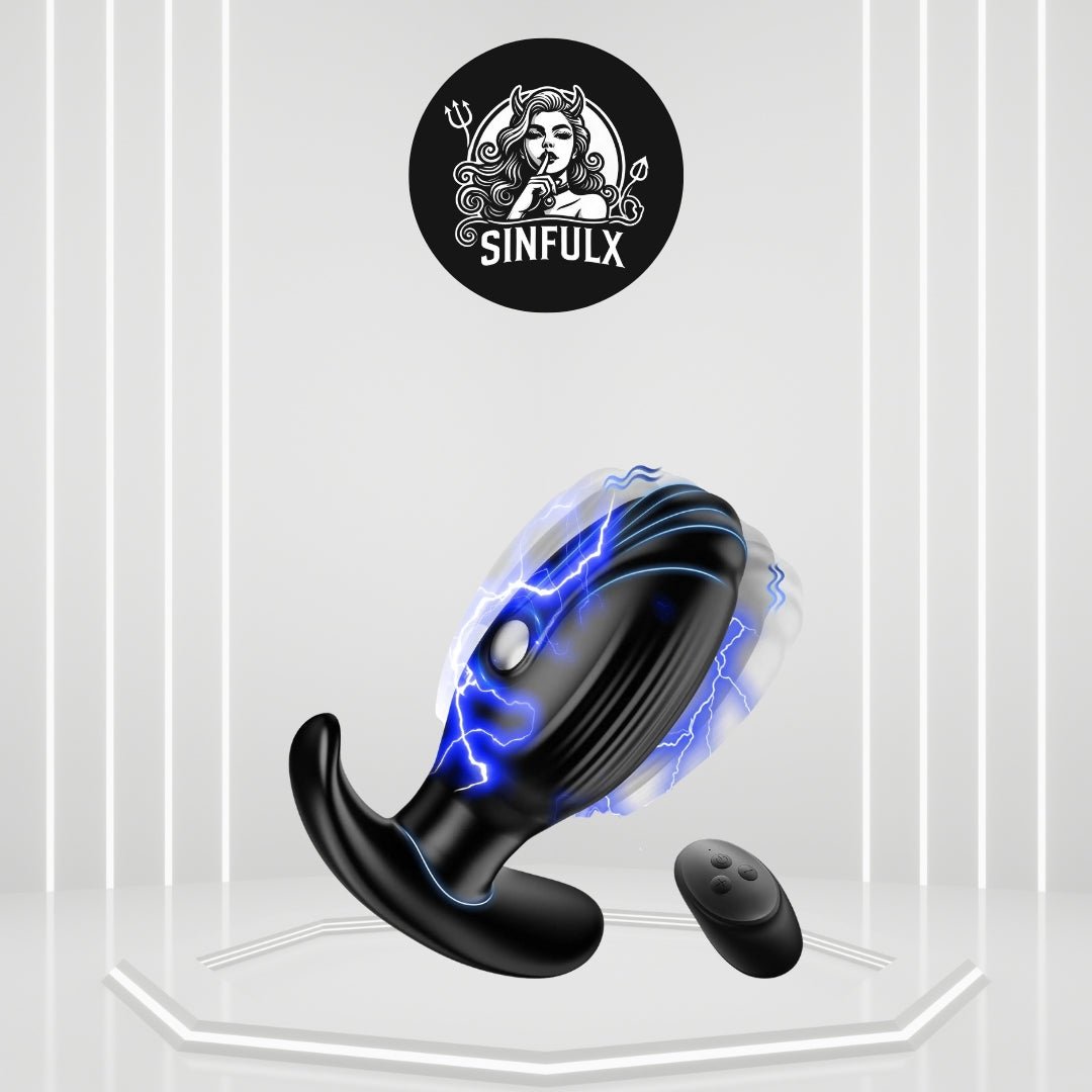 Electric Shock Vibrating Butt Plug with Remote SinfulX Electric Shock Vibrating Butt Plug with Remote SinfulX