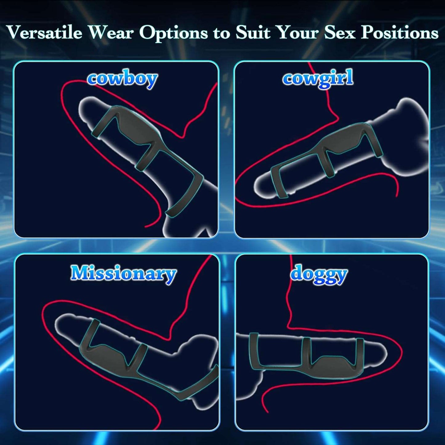 GlideEcho Vibrating Penis Ring Sleeve - SinfulX