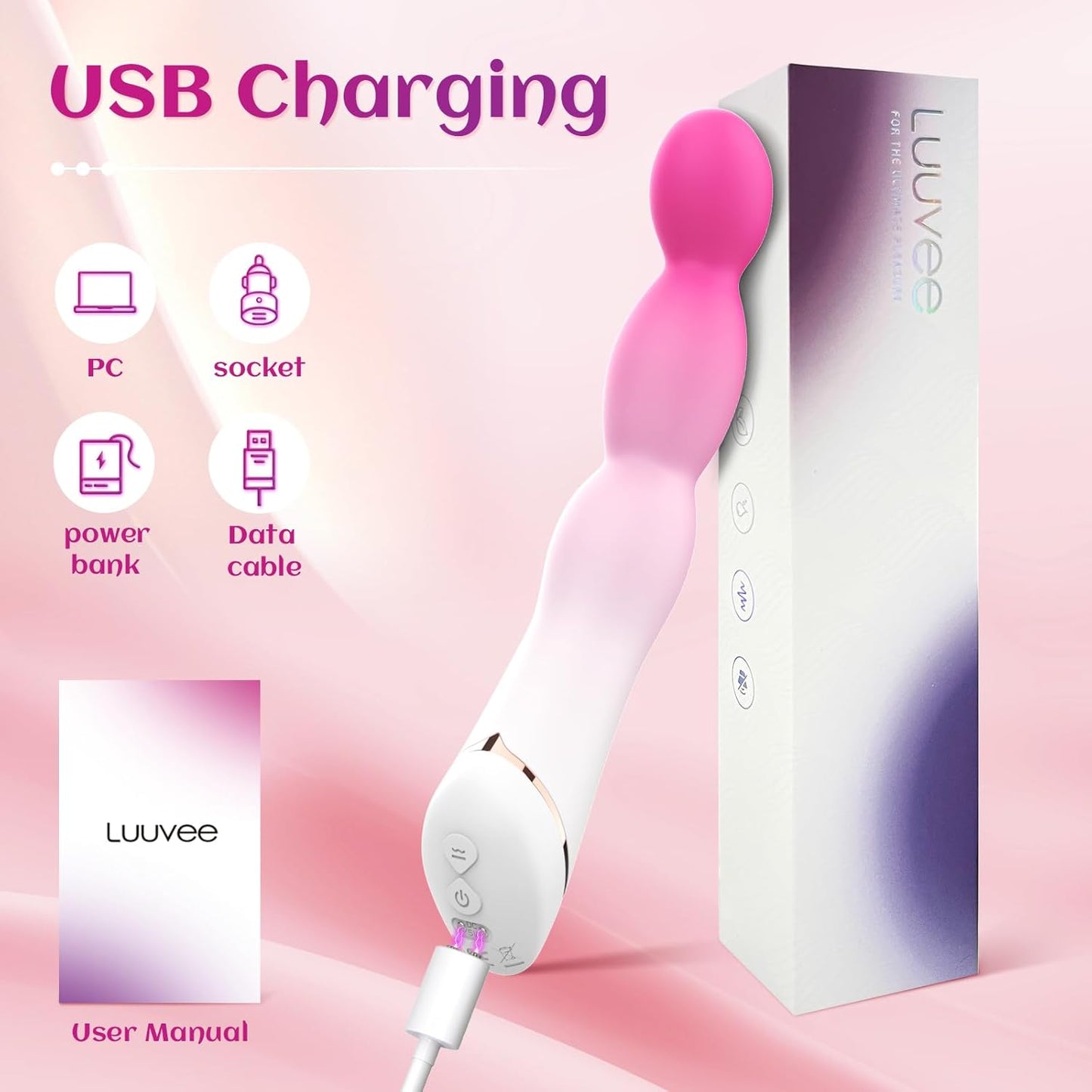 PulseWave Vibrating Anal Beads Wand - SinfulX