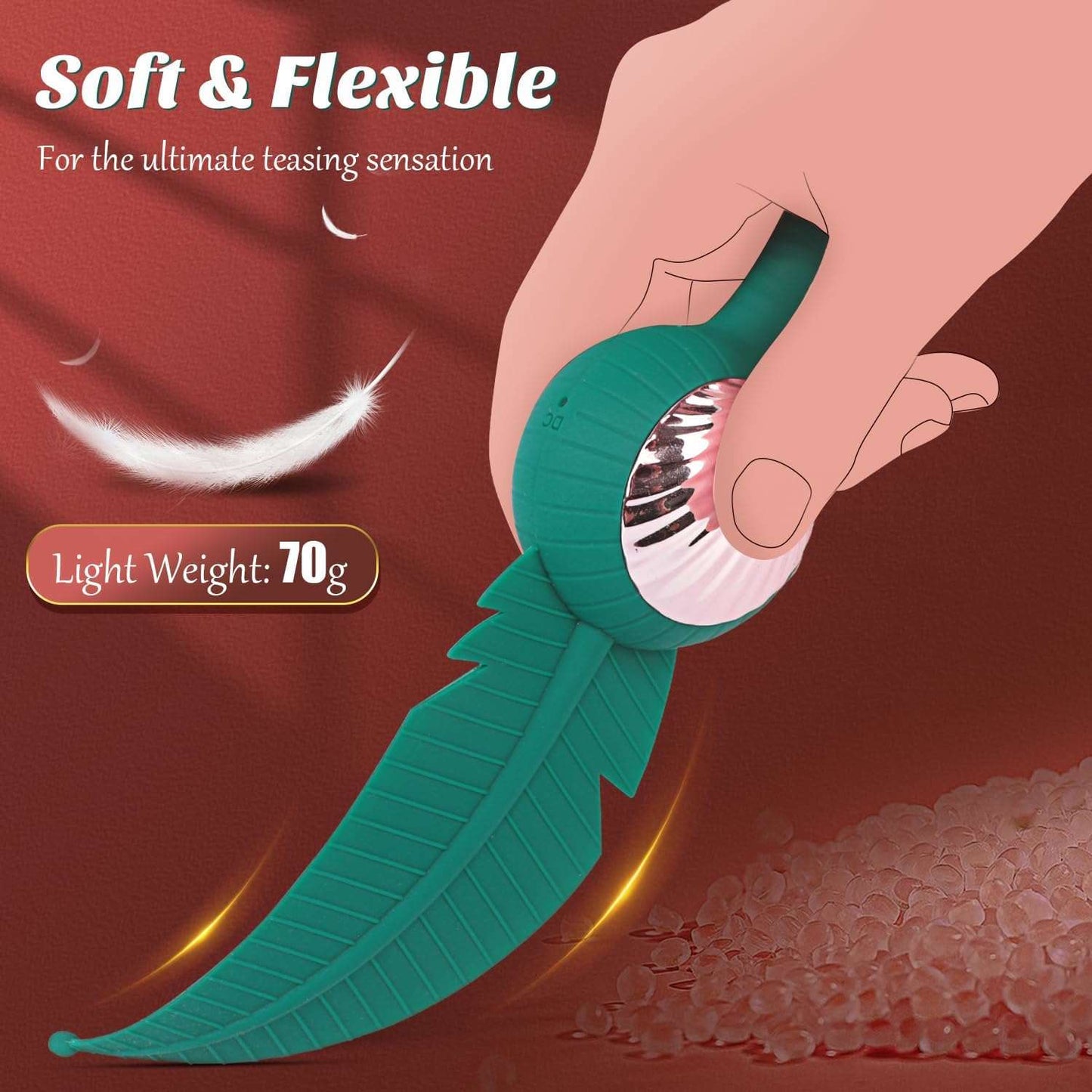 LuxeWhisper BDSM Foreplay Feather Vibrator - SinfulX