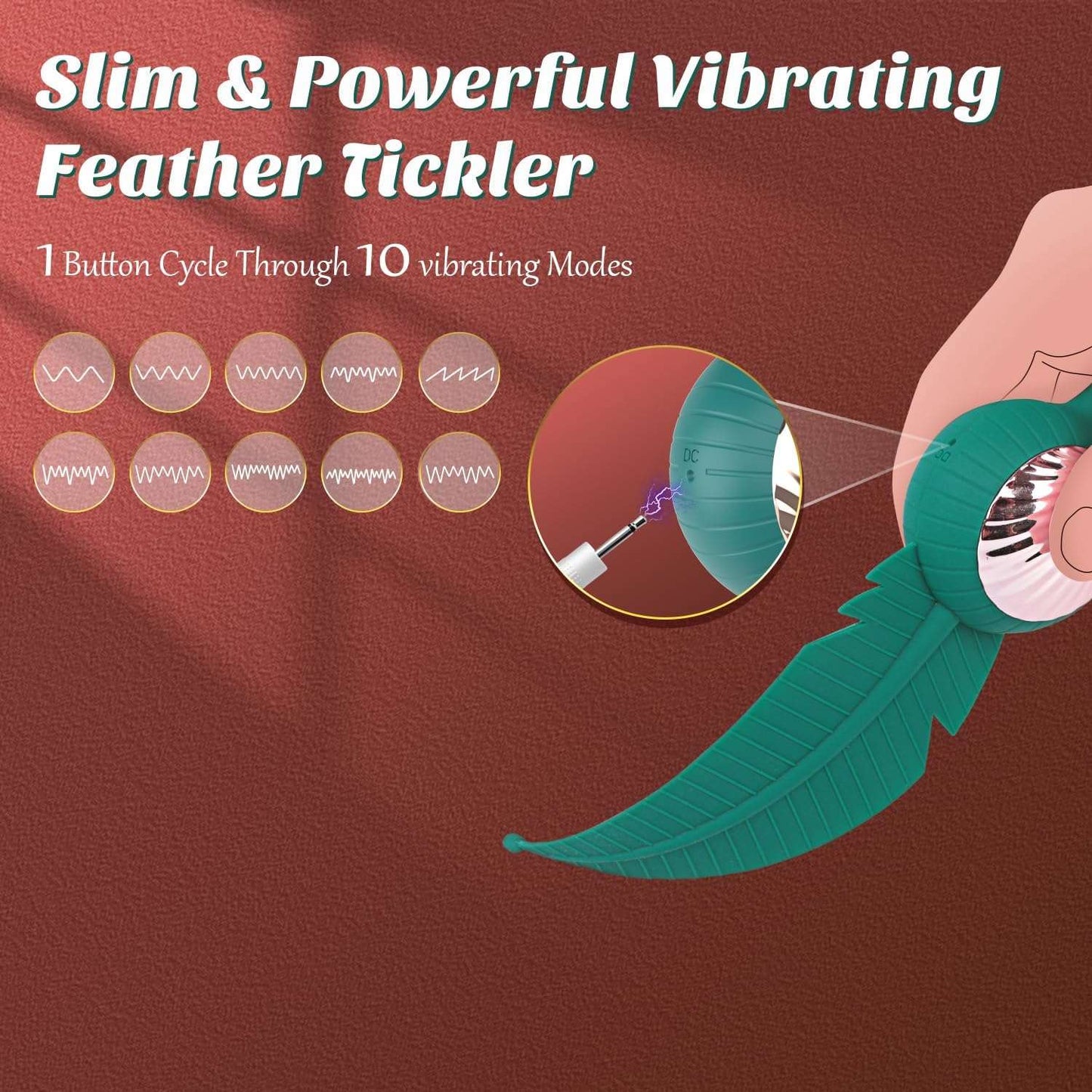 LuxeWhisper BDSM Foreplay Feather Vibrator - SinfulX
