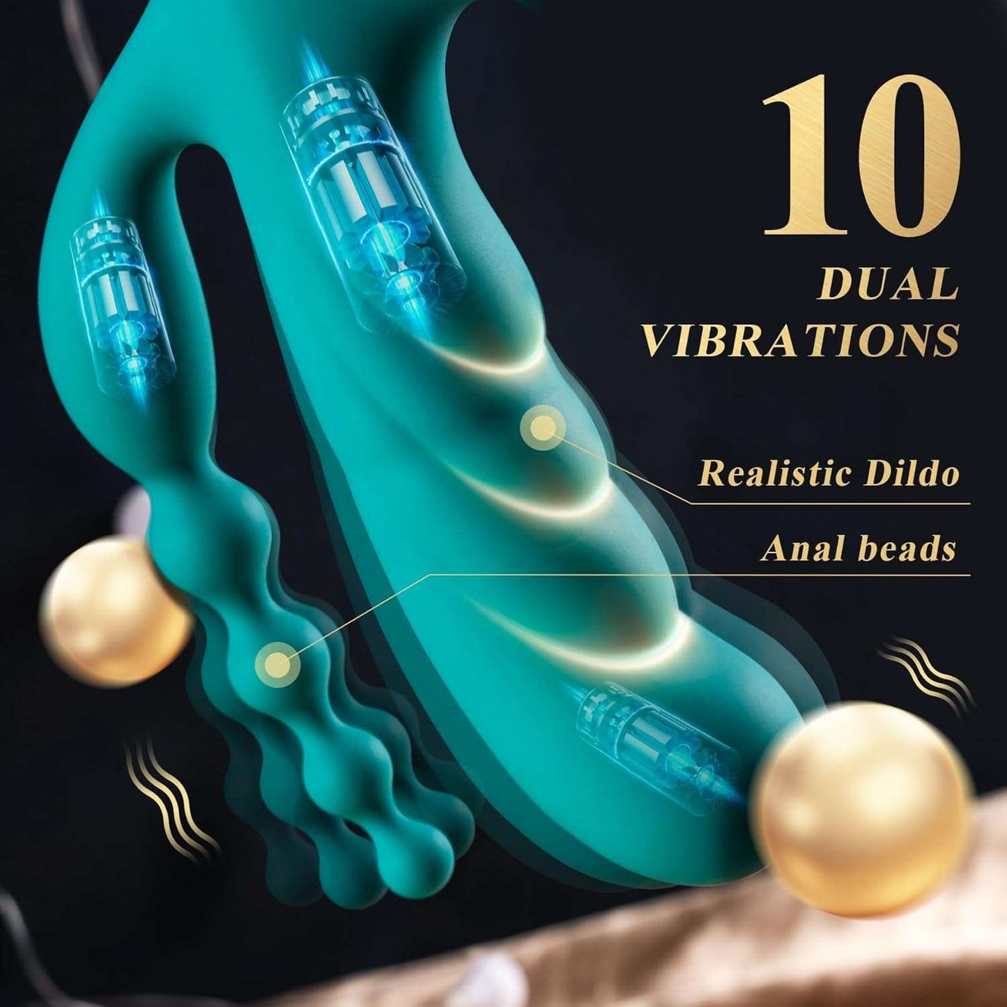 Nimbus Tri - Action Anal Beads and Clit Rabbit Vibrator - SinfulX