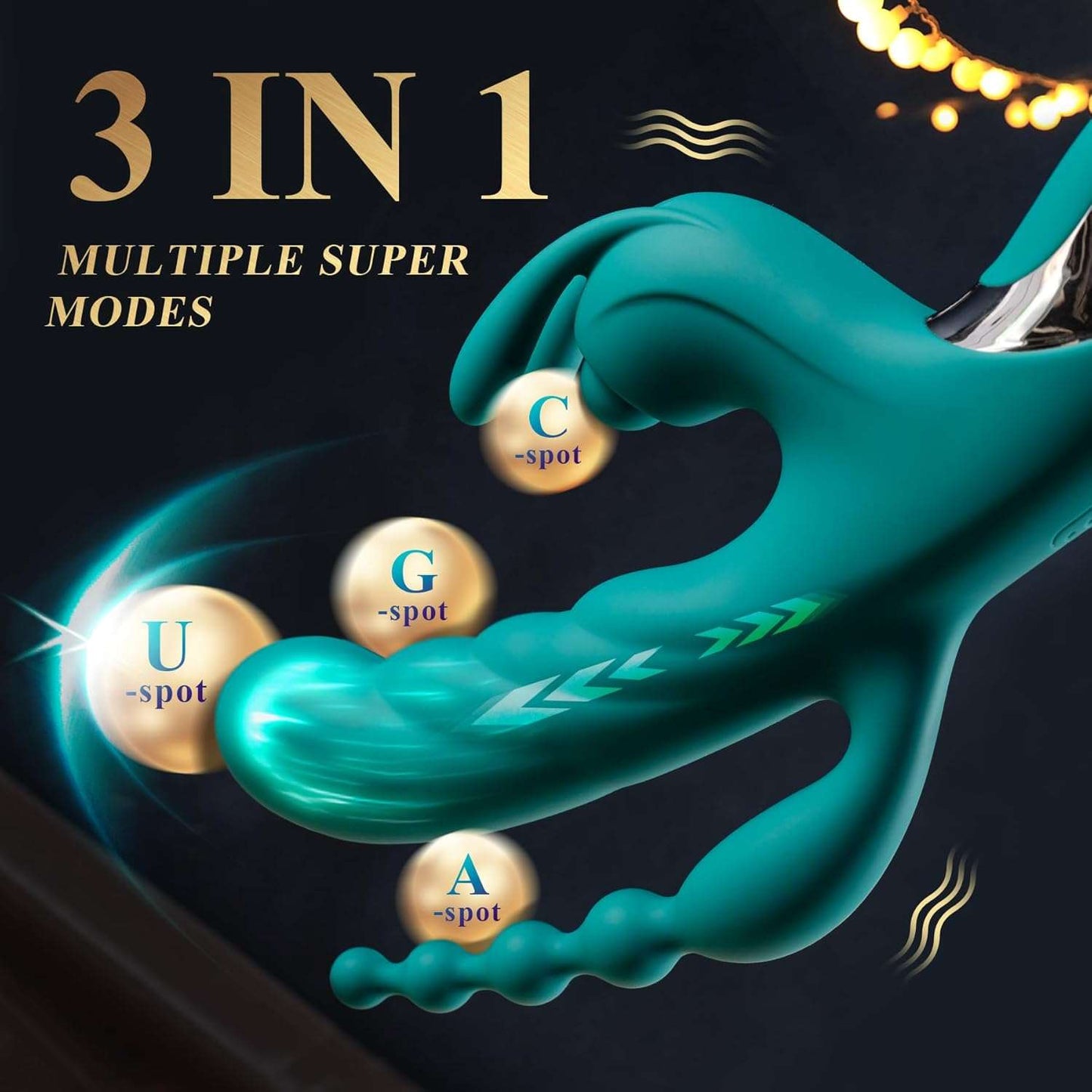 Nimbus Tri - Action Anal Beads and Clit Rabbit Vibrator - SinfulX