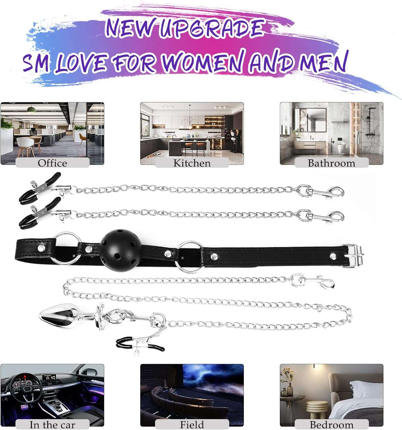 NobleBond BDSM Nipple Clamps Gag Set - SinfulX