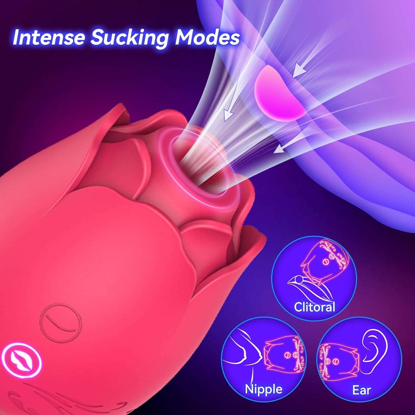 PleasurePulse Rose Sucking Vibrator G - Spot Dildo - SinfulX