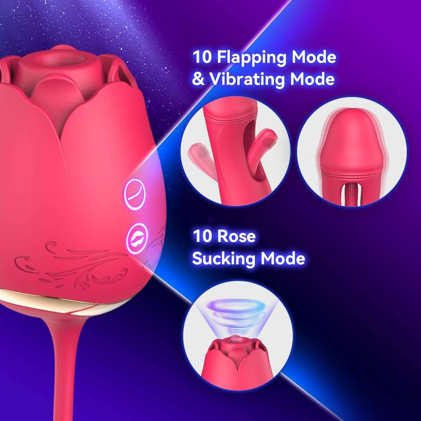 PleasurePulse Rose Sucking Vibrator G - Spot Dildo - SinfulX
