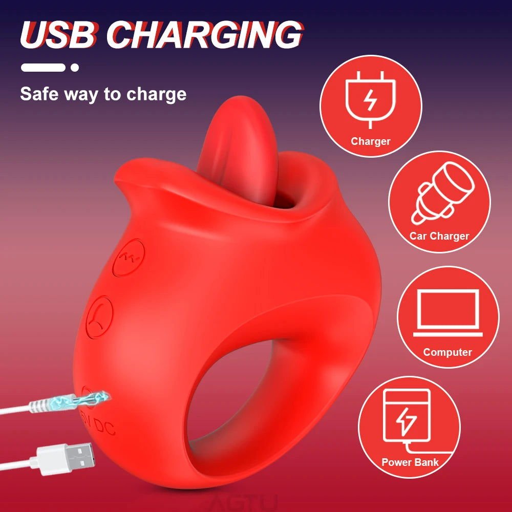 PulseRing Licking Clitoral Stimulator - SinfulXClit Stimulator Ring