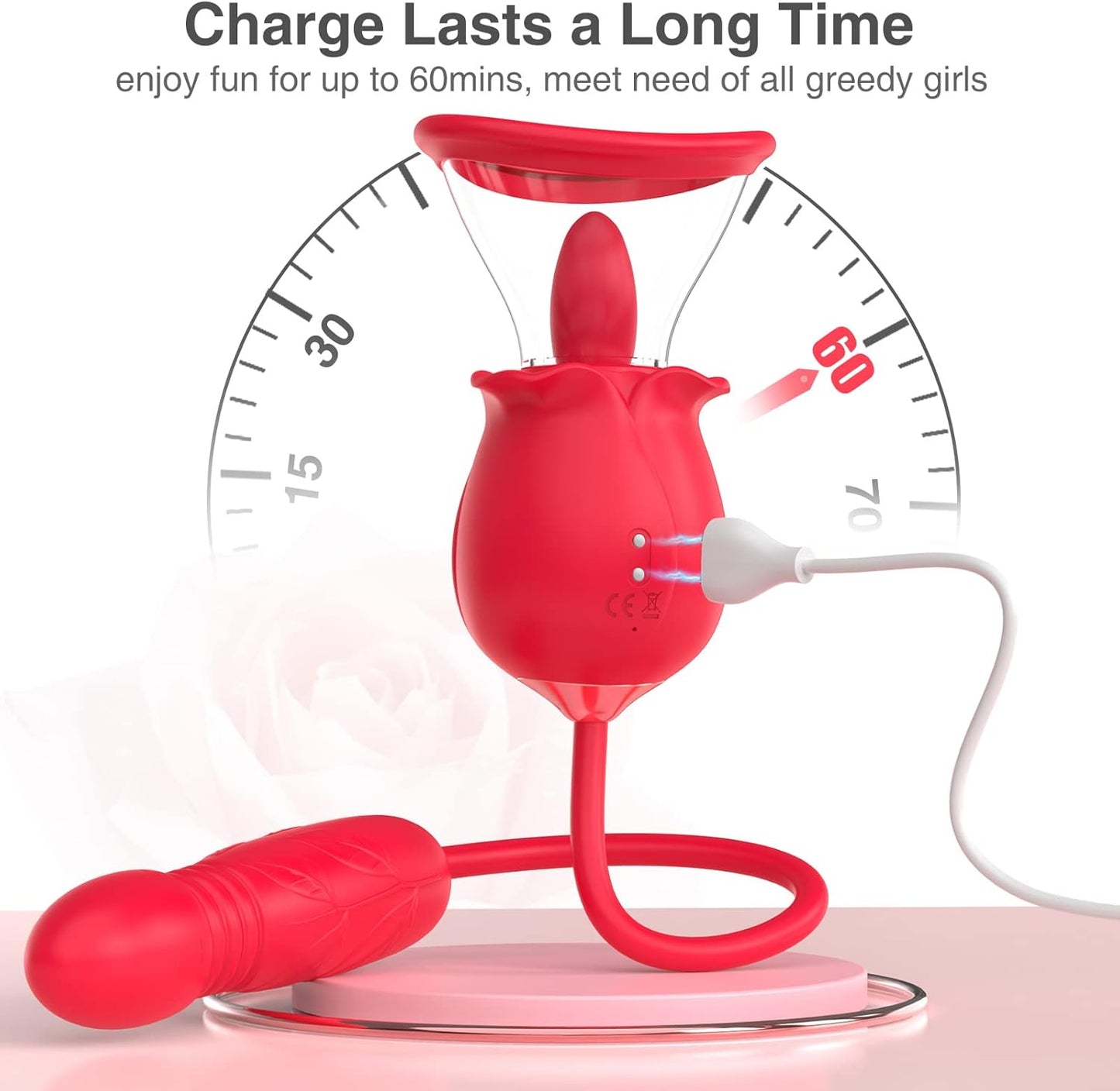 RoseBloom Clit Suction Dildo Vibrator - SinfulX