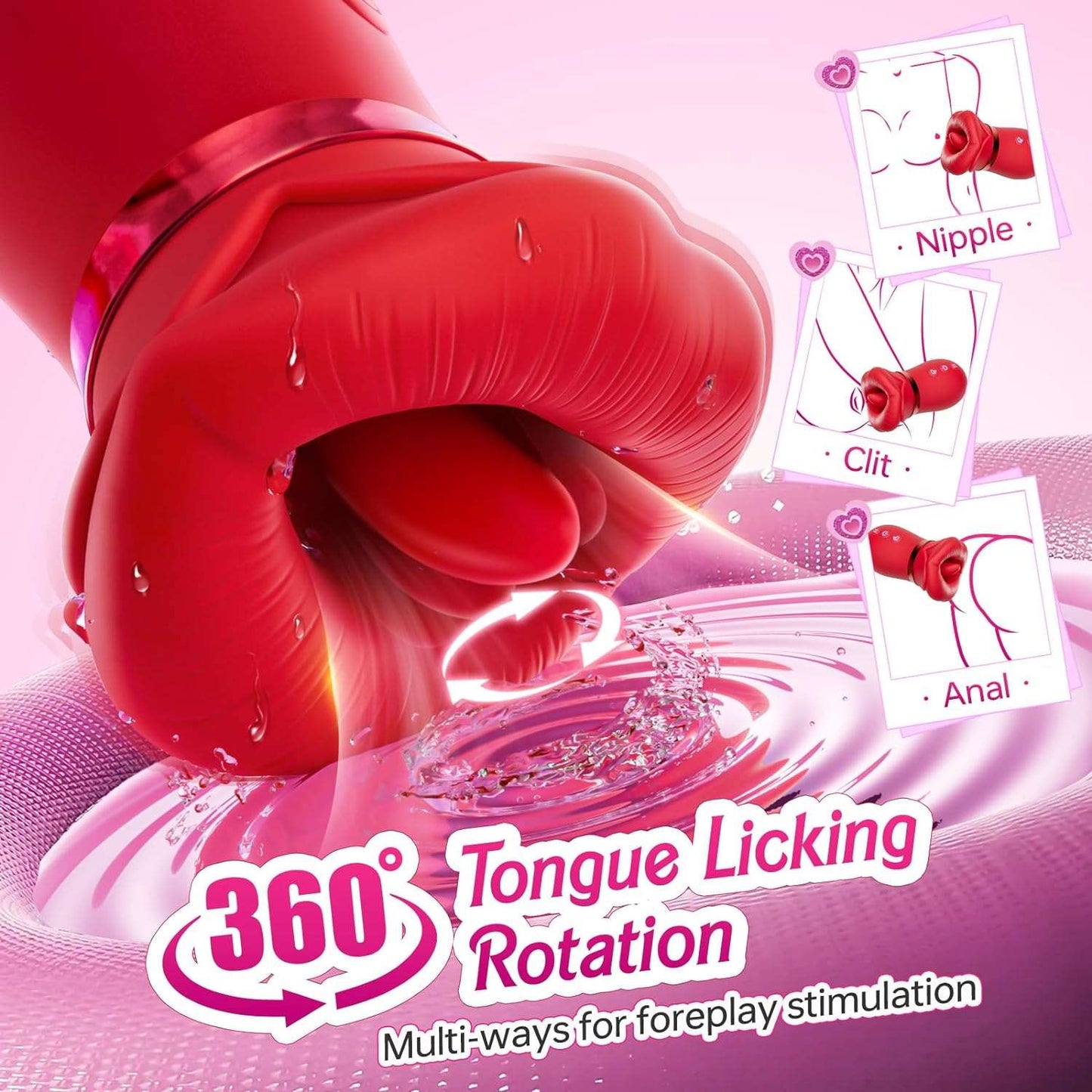 RoseLick App Control Rotating Tongue Clit Stimulator - SinfulX
