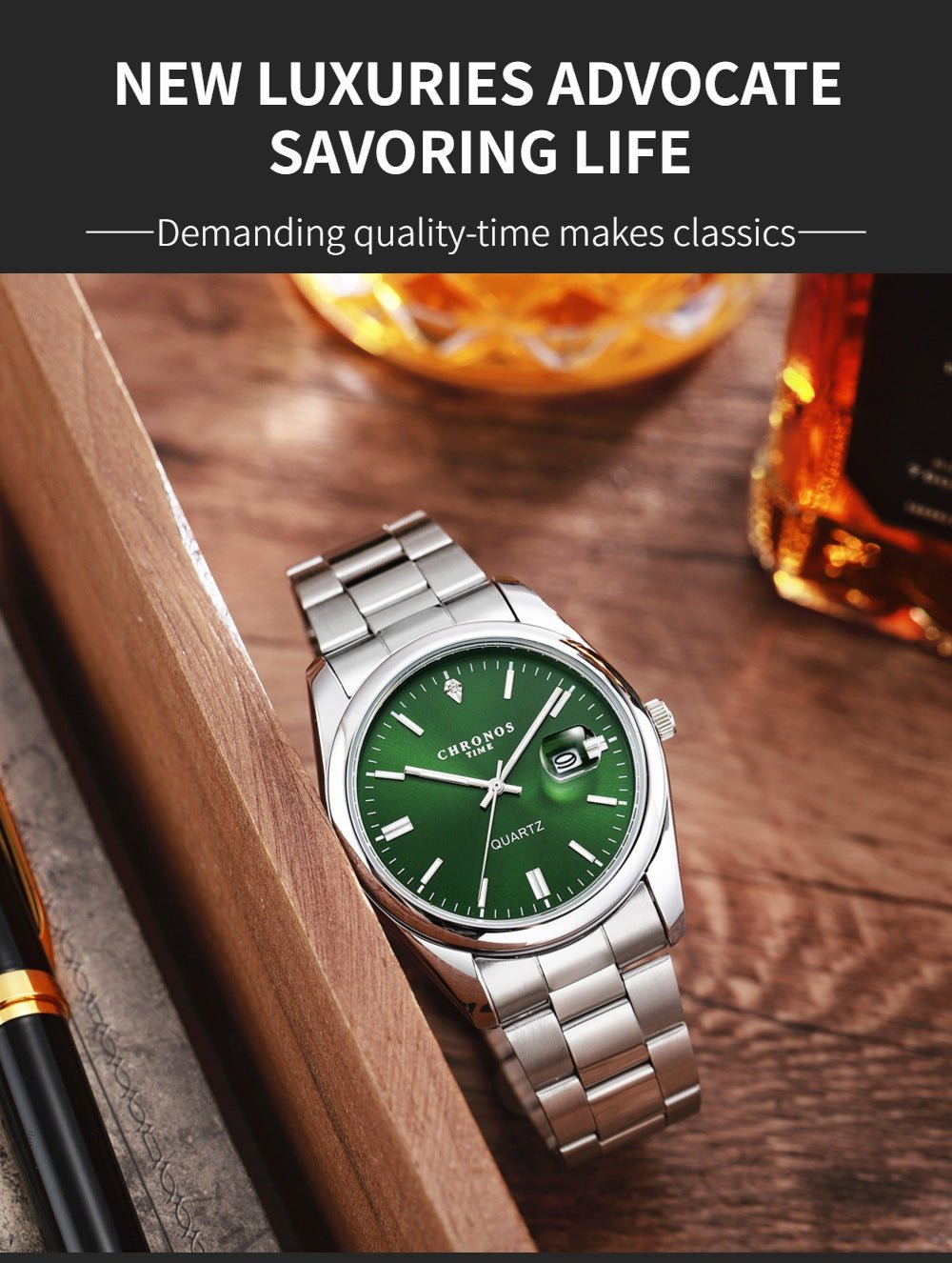 Men's Luxury Quartz Stainless Steel Watch - SinfulXMen's Watch