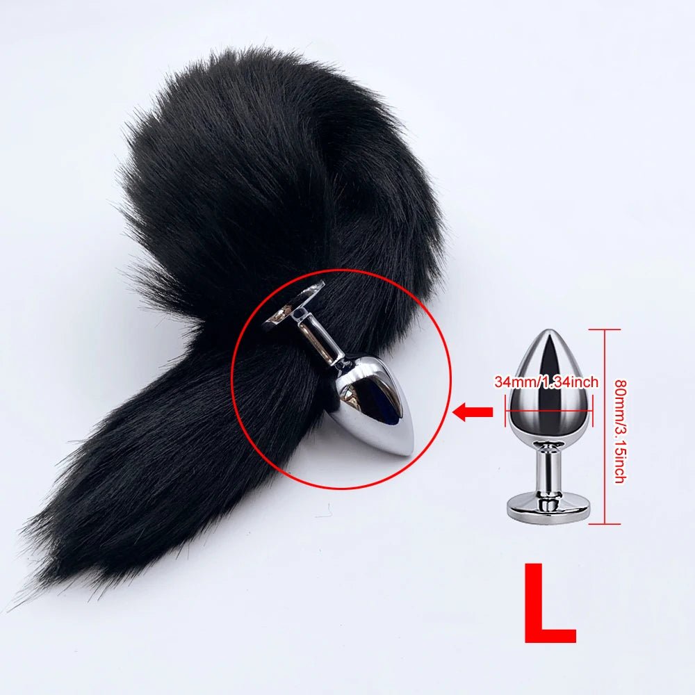 FoxSteel Fox Tail Steel Butt Plug - SinfulX - Personal Care > Sexual Wellness > Butt Plug