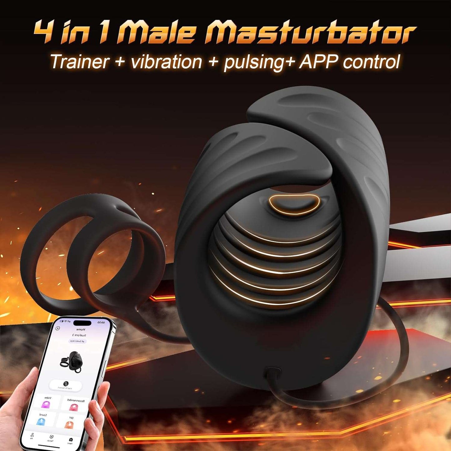 SensationLink Erection Strengthening Male Masturbator Ring - SinfulX