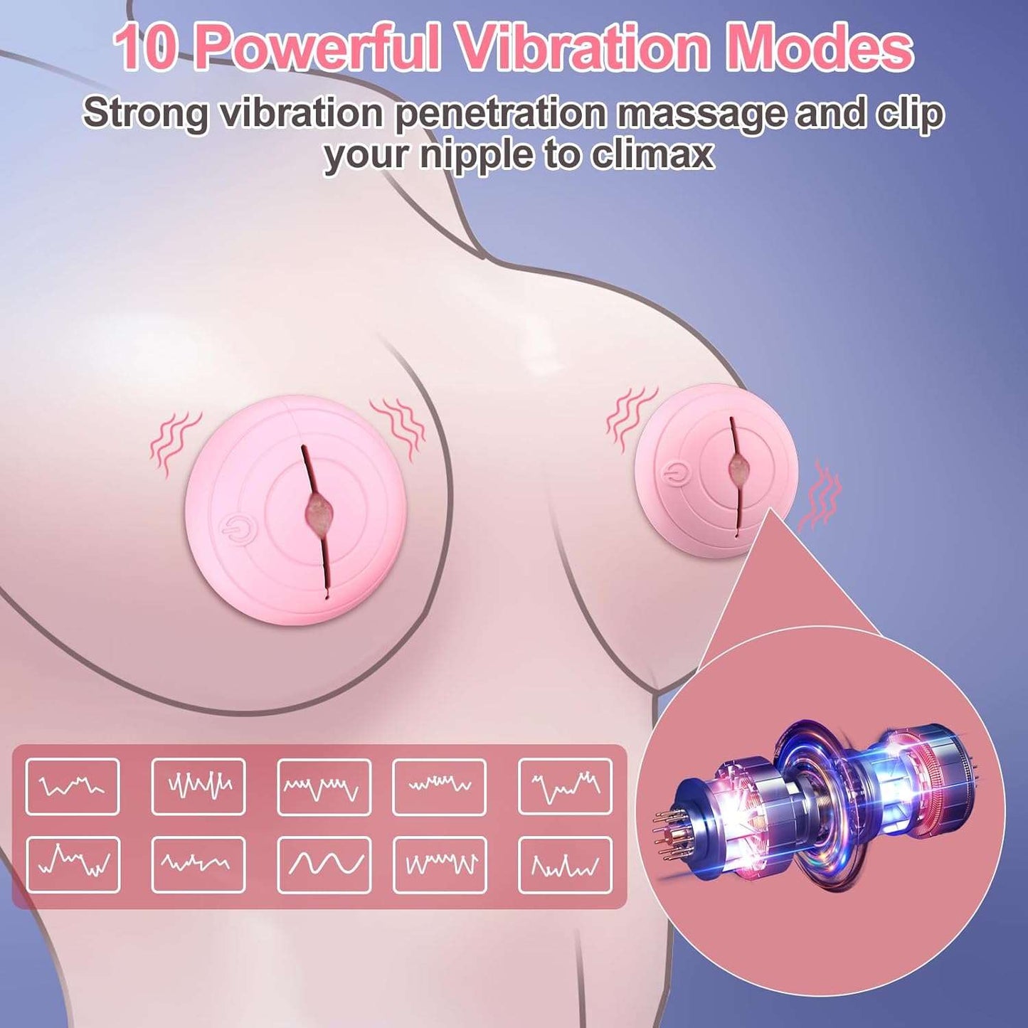 SilentBliss Remote Control Nipple Clamps - SinfulX
