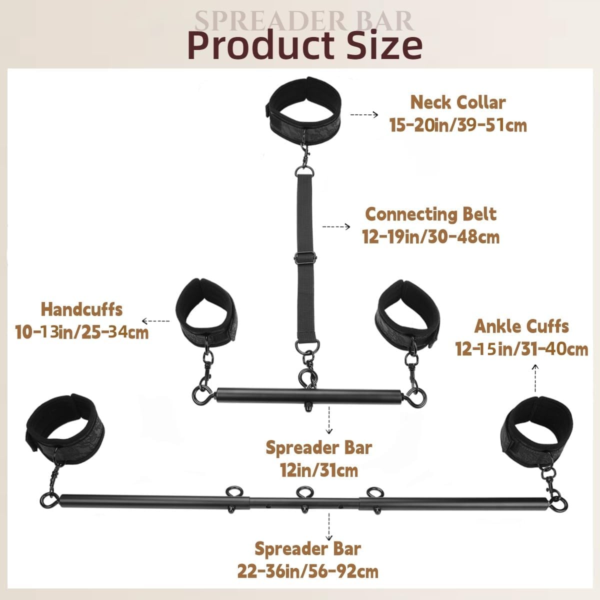 SpreaderControl BDSM Spreader Bar Restraints - SinfulX